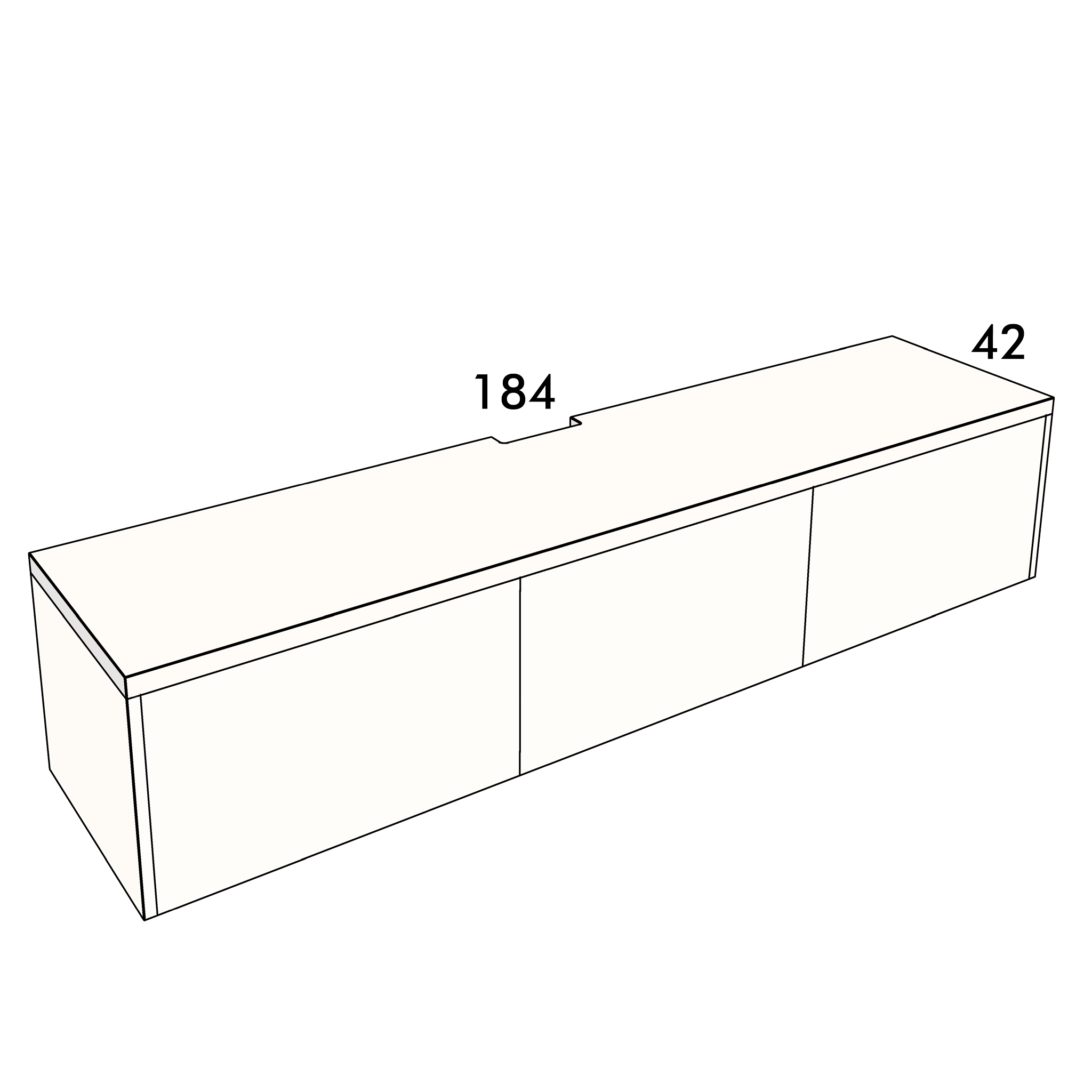 184cm long, 42cm wide cover panel to fit an IKEA Besta cabinet