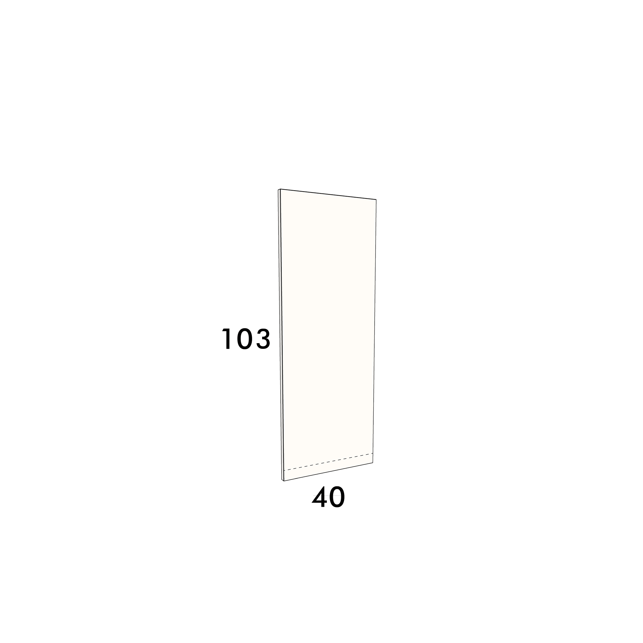 40cm wide, 103cm high cover panel to fit an IKEA Metod kitchen cabinet