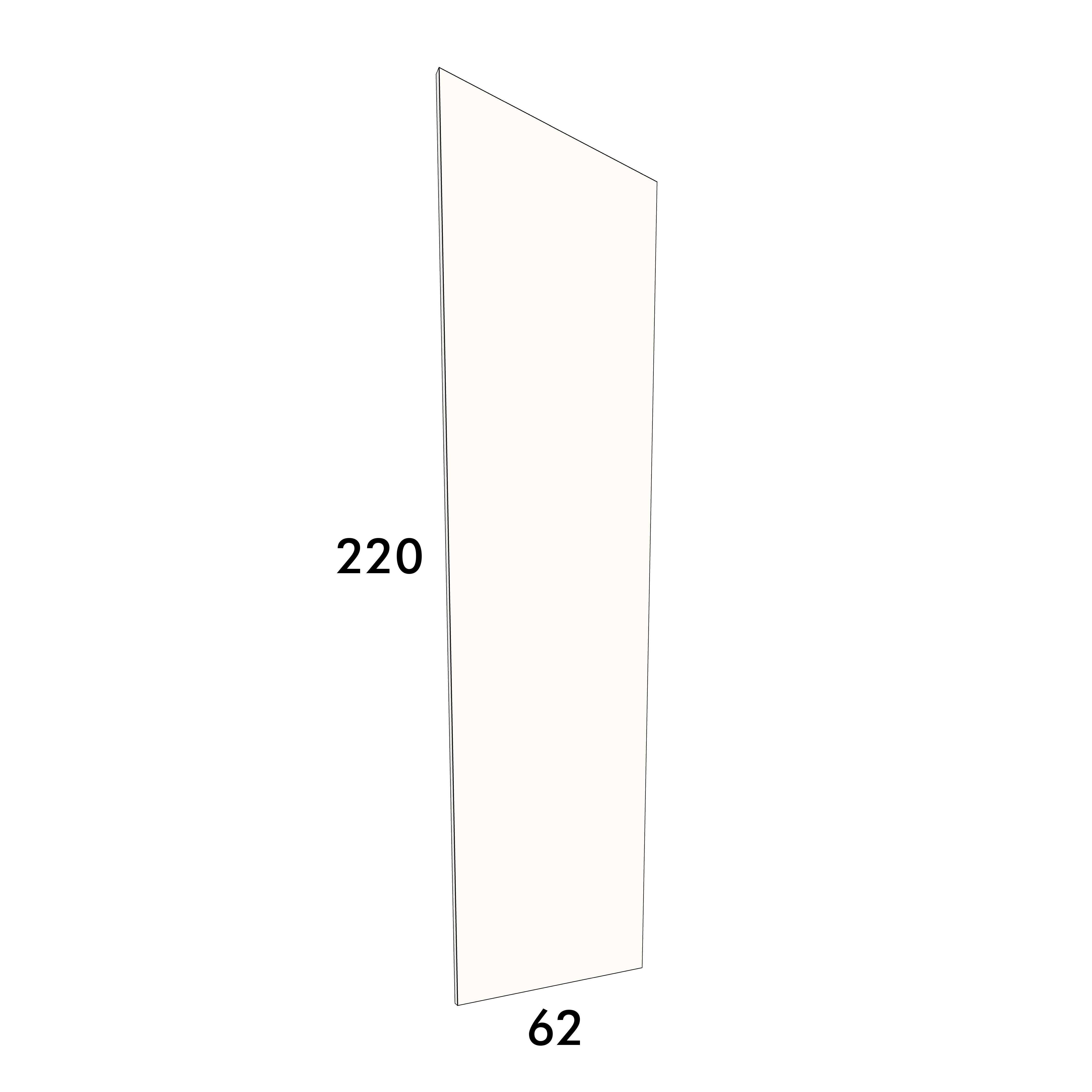 62cm wide, 220cm high cover panel to fit an IKEA Metod kitchen cabinet