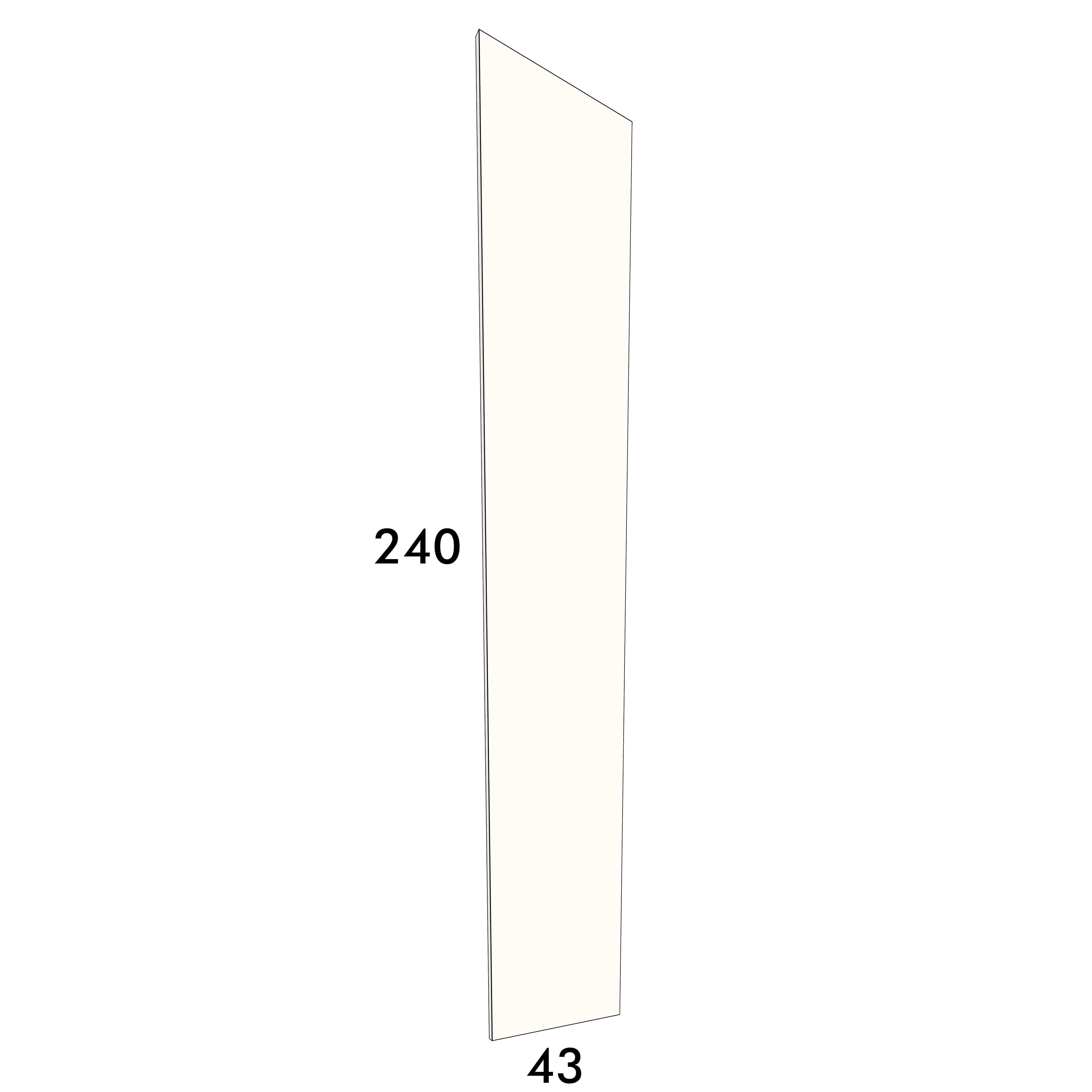 43cm wide, 240cm high cover panel to fit an IKEA Metod kitchen cabinet
