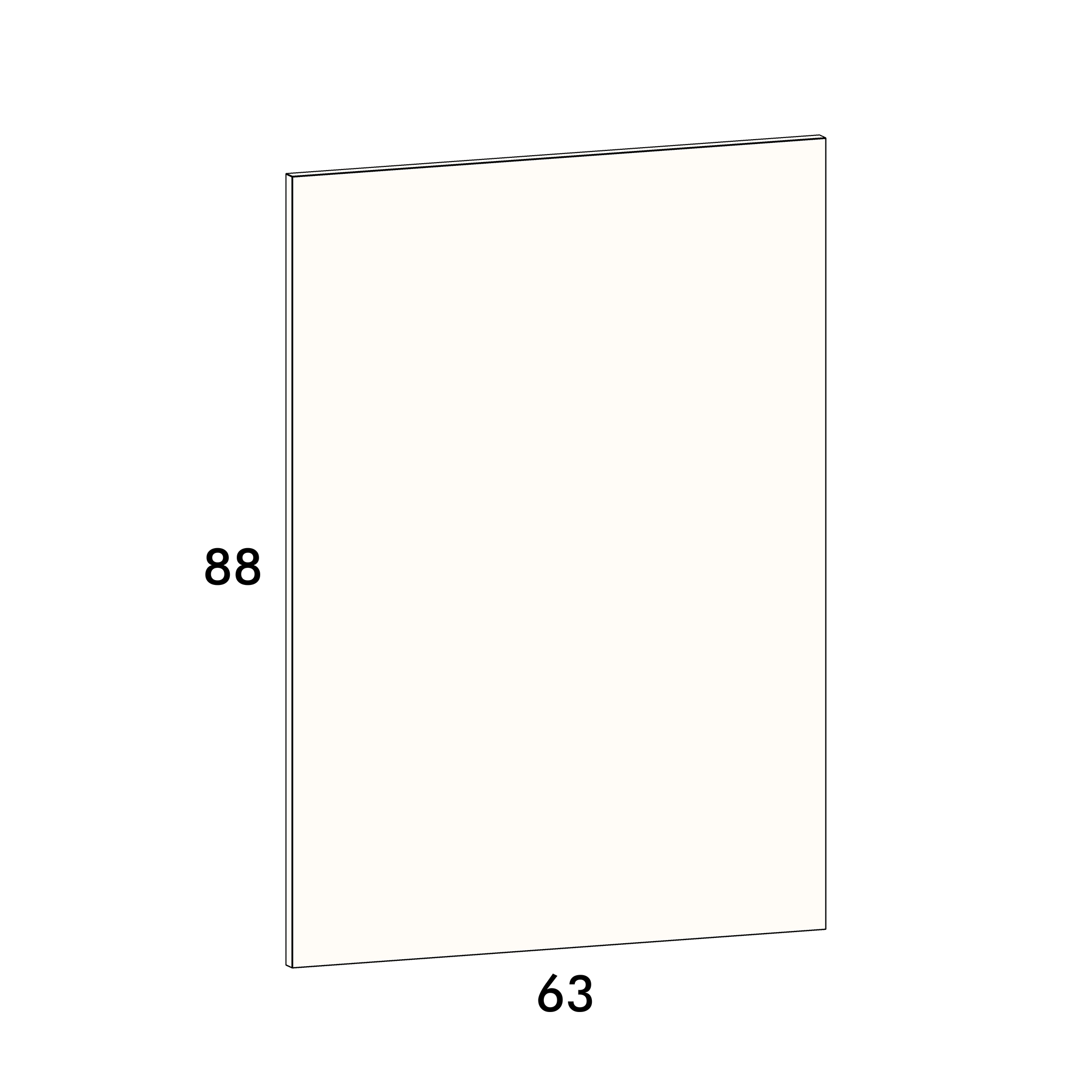 63cm wide, 88cm high cover panel to fit an IKEA Metod kitchen cabinet