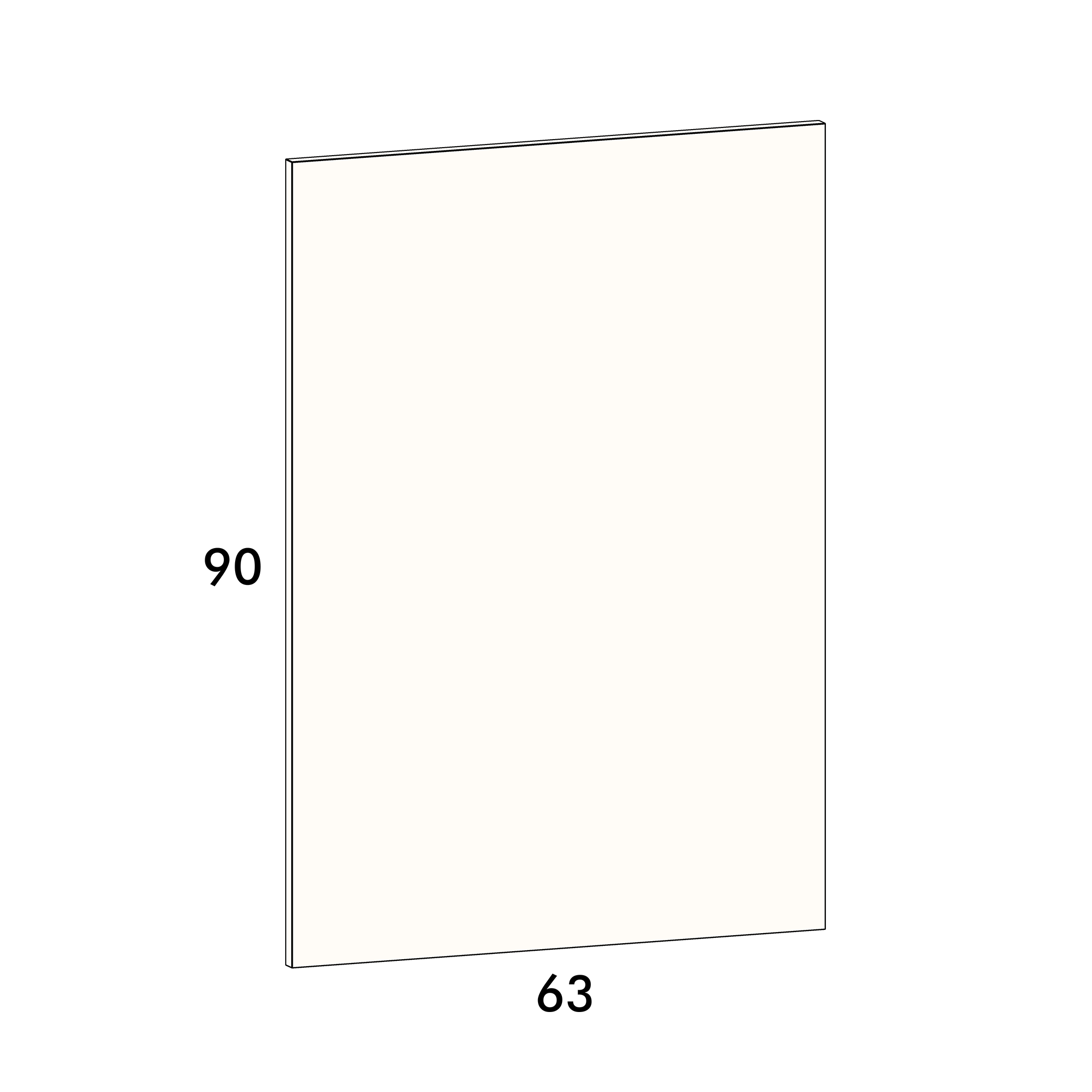 63cm wide, 90cm high cover panel to fit an IKEA Metod kitchen cabinet