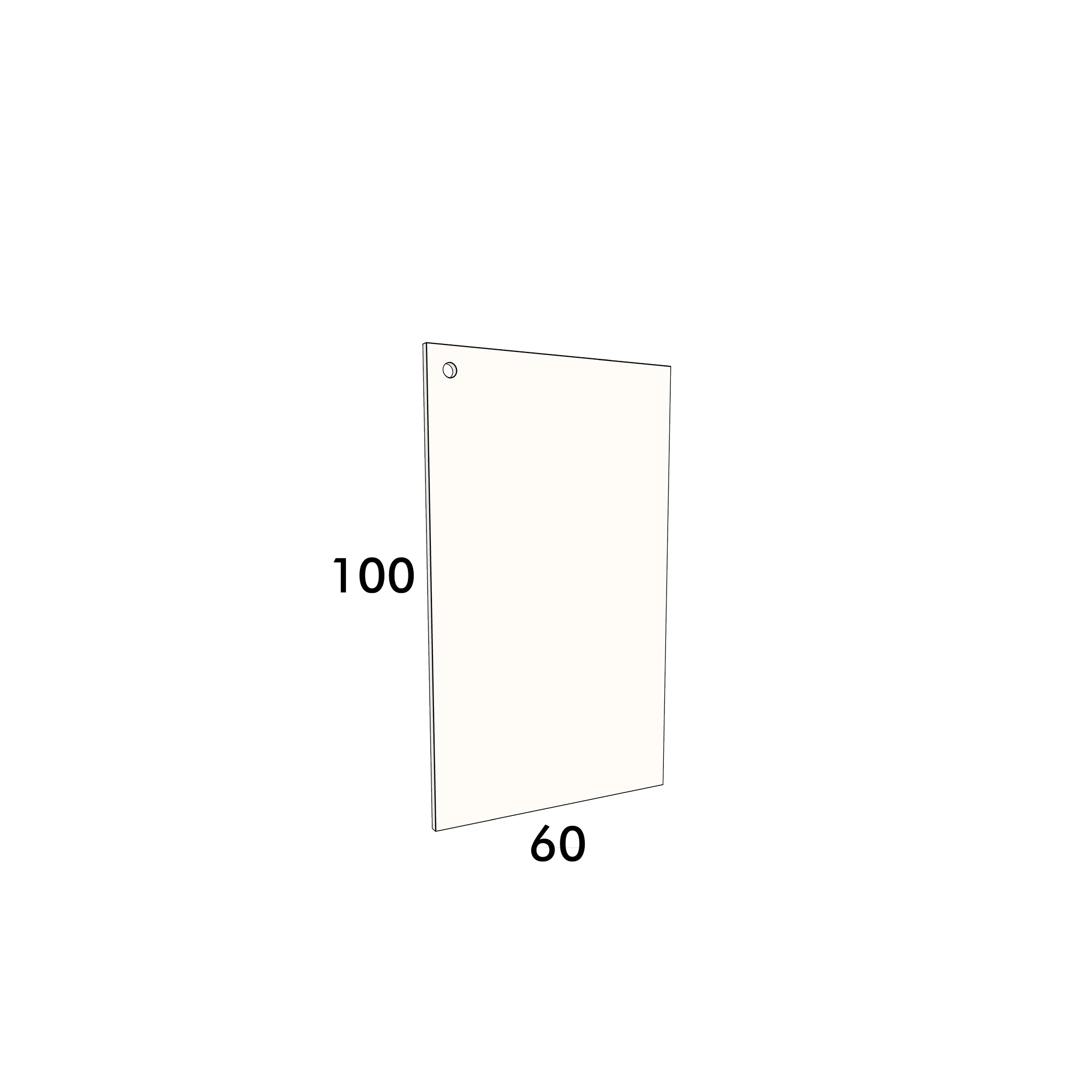 60cm wide, 100cm high cupboard door to fit an IKEA Metod kitchen cabinet