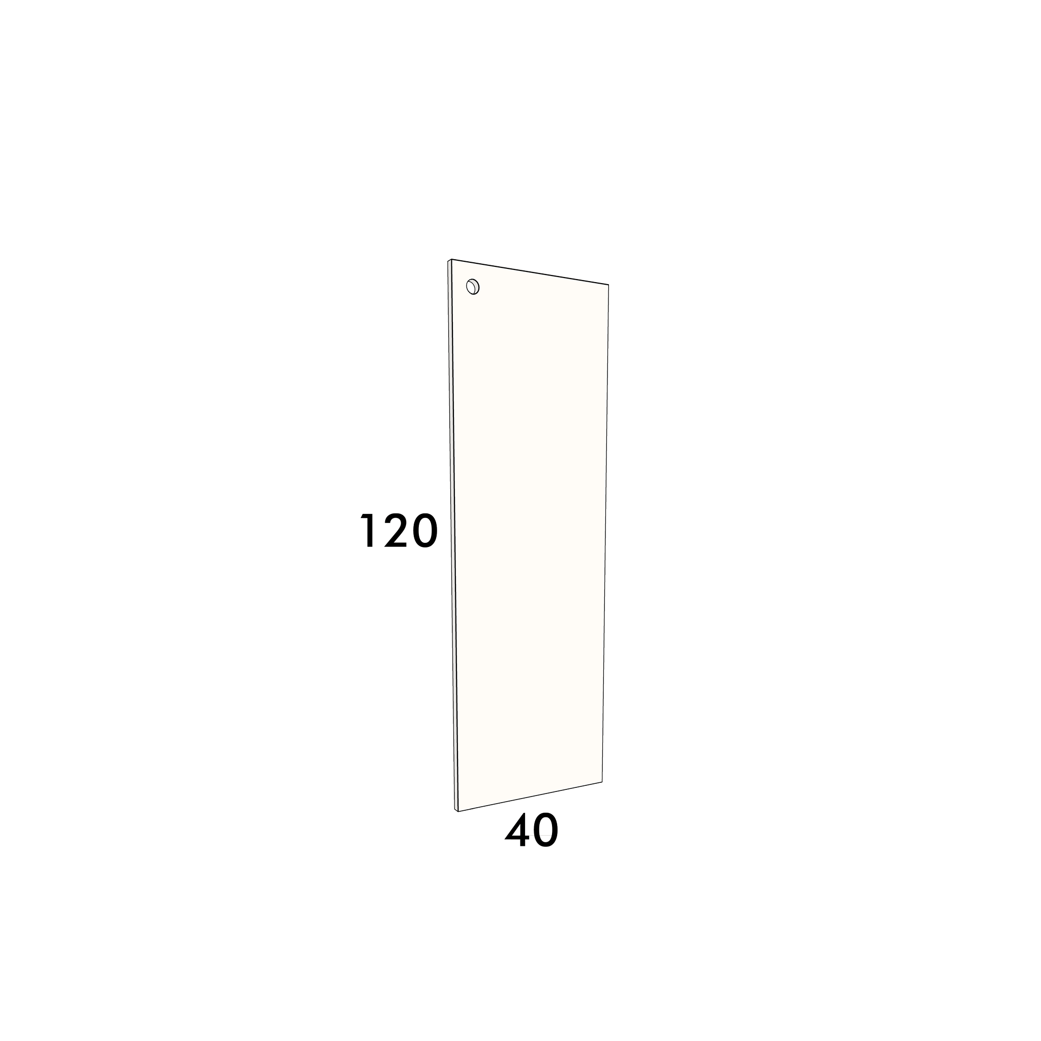 40cm wide, 120cm high cupboard door to fit an IKEA Metod kitchen cabinet