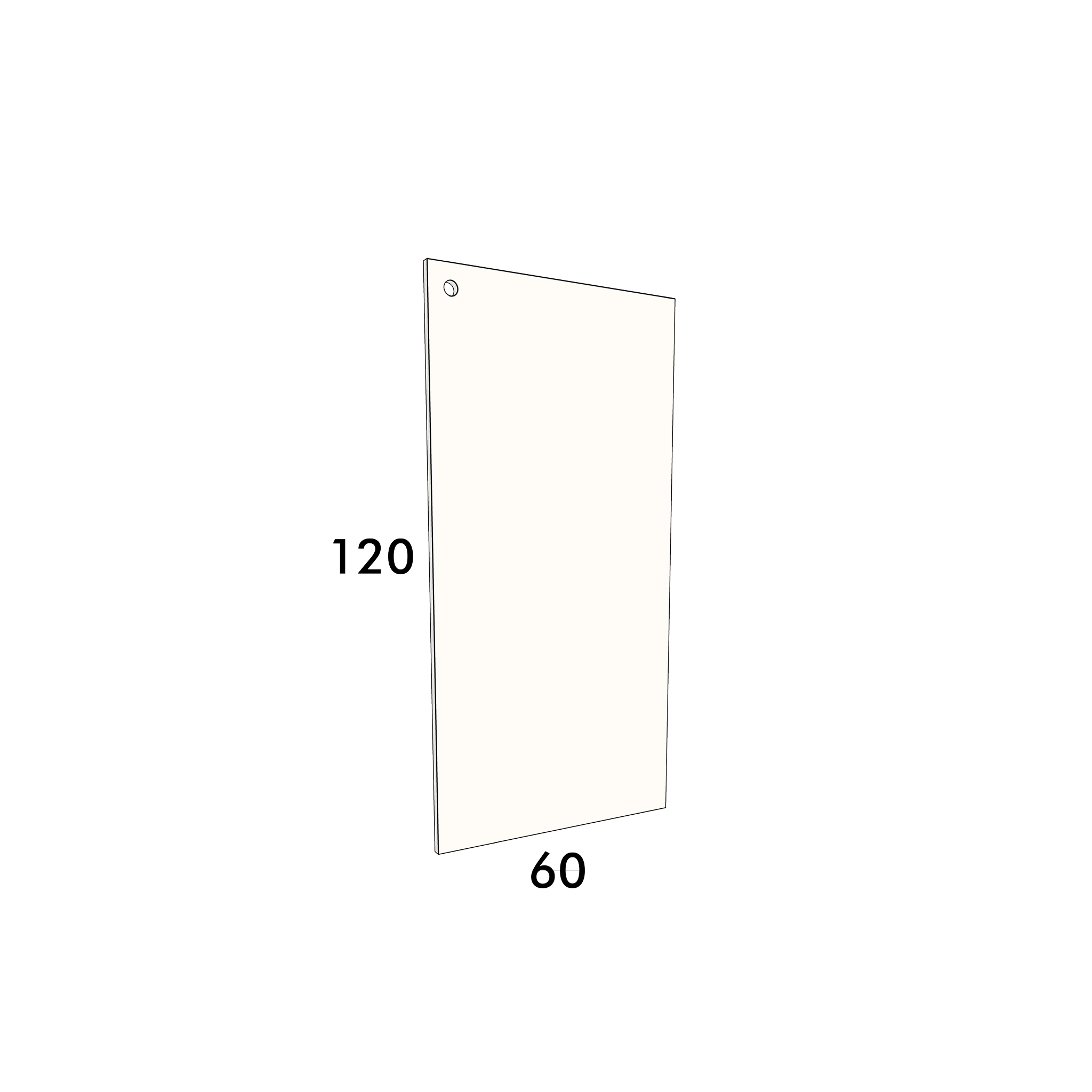 60cm wide, 120cm high cupboard door to fit an IKEA Metod kitchen cabinet