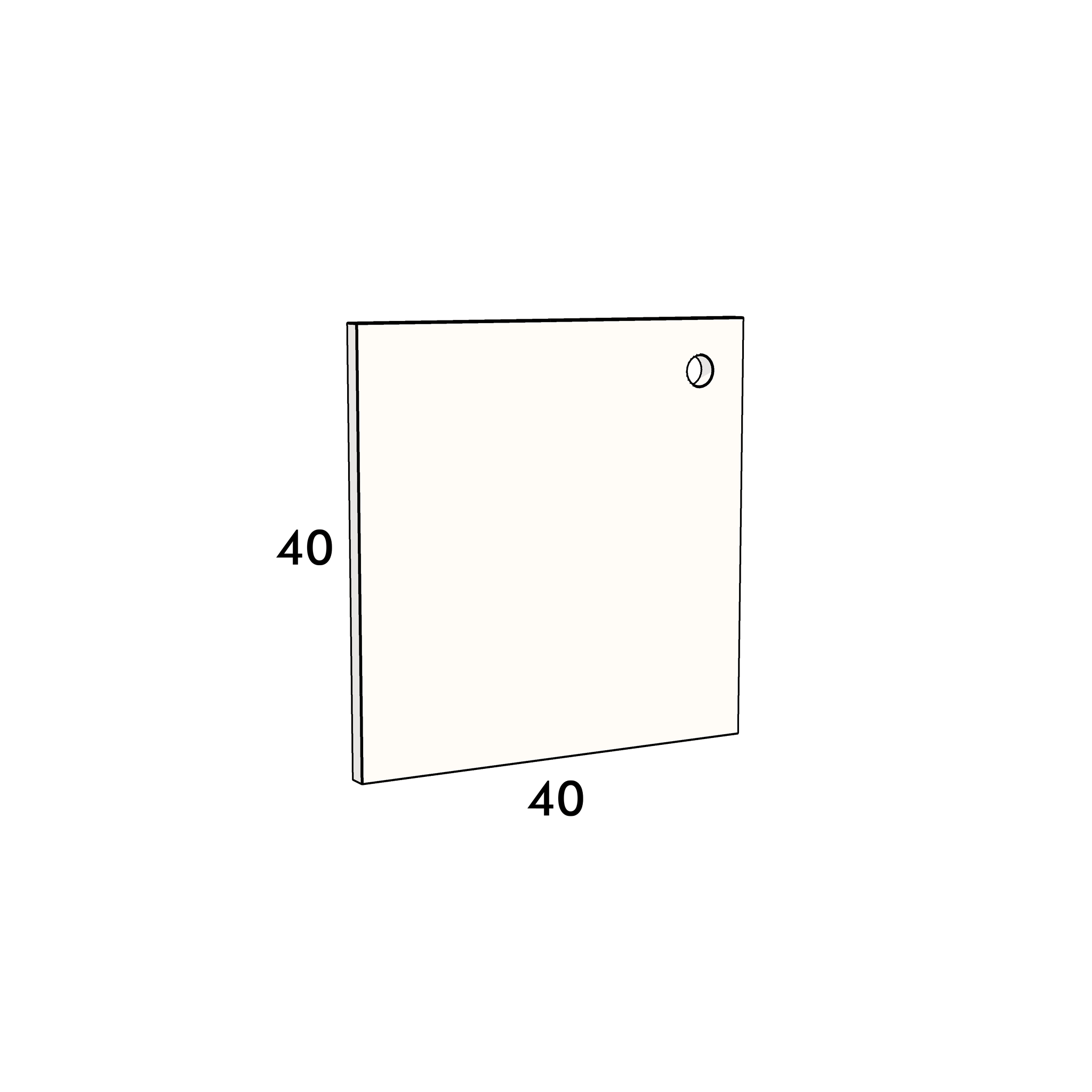 40cm wide, 40cm high cupboard door to fit an IKEA Metod kitchen cabinet