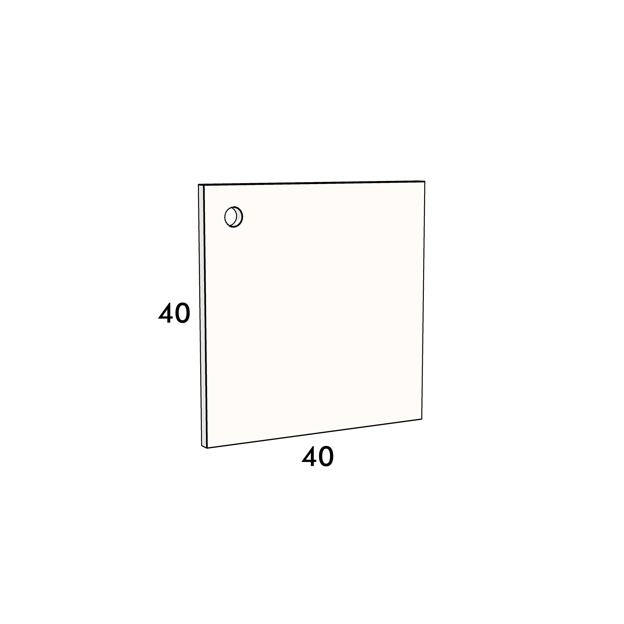 40cm wide, 40cm high cupboard door to fit an IKEA Metod kitchen cabinet