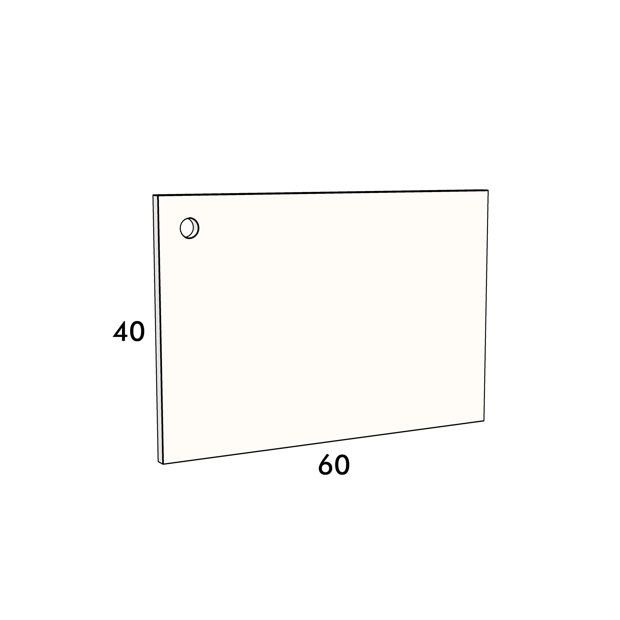60cm wide, 40cm high cupboard door to fit an IKEA Metod kitchen cabinet