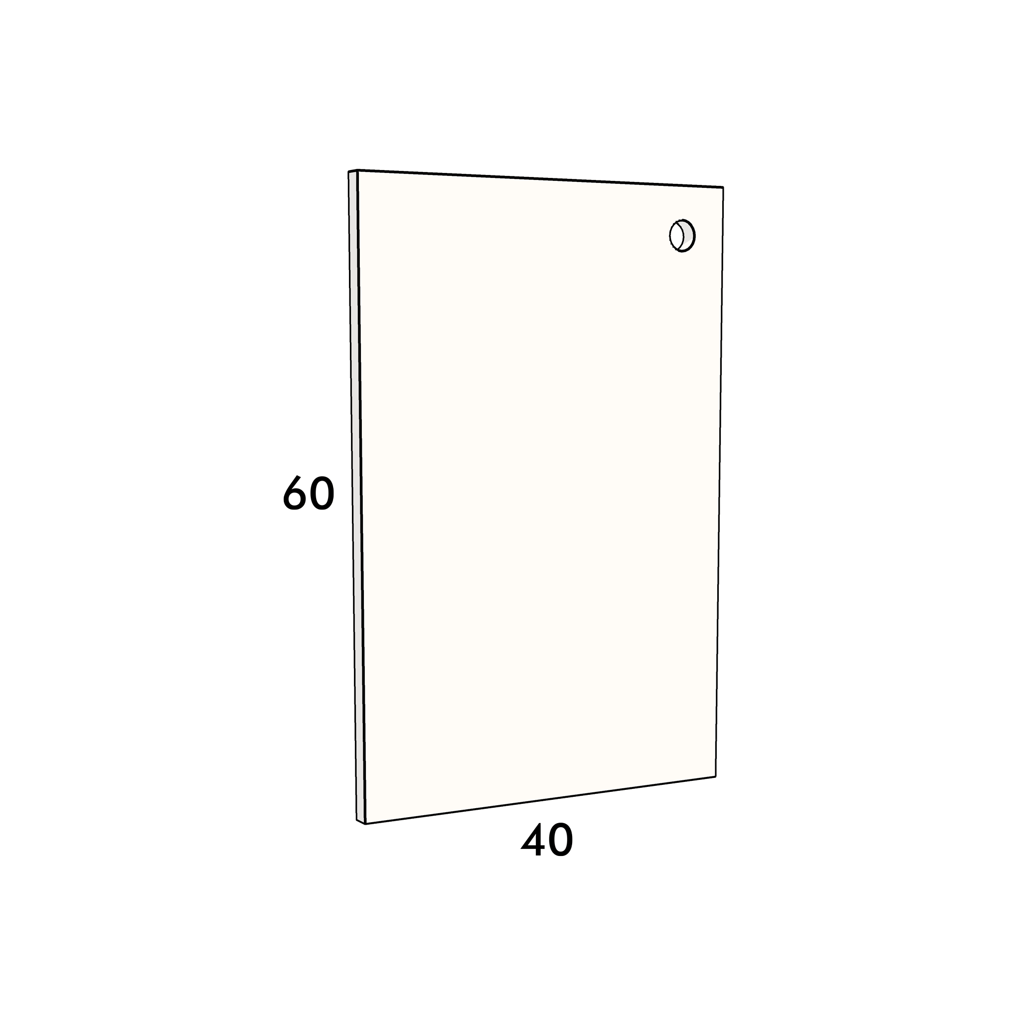 40cm wide, 60cm high cupboard door to fit an IKEA Metod kitchen cabinet