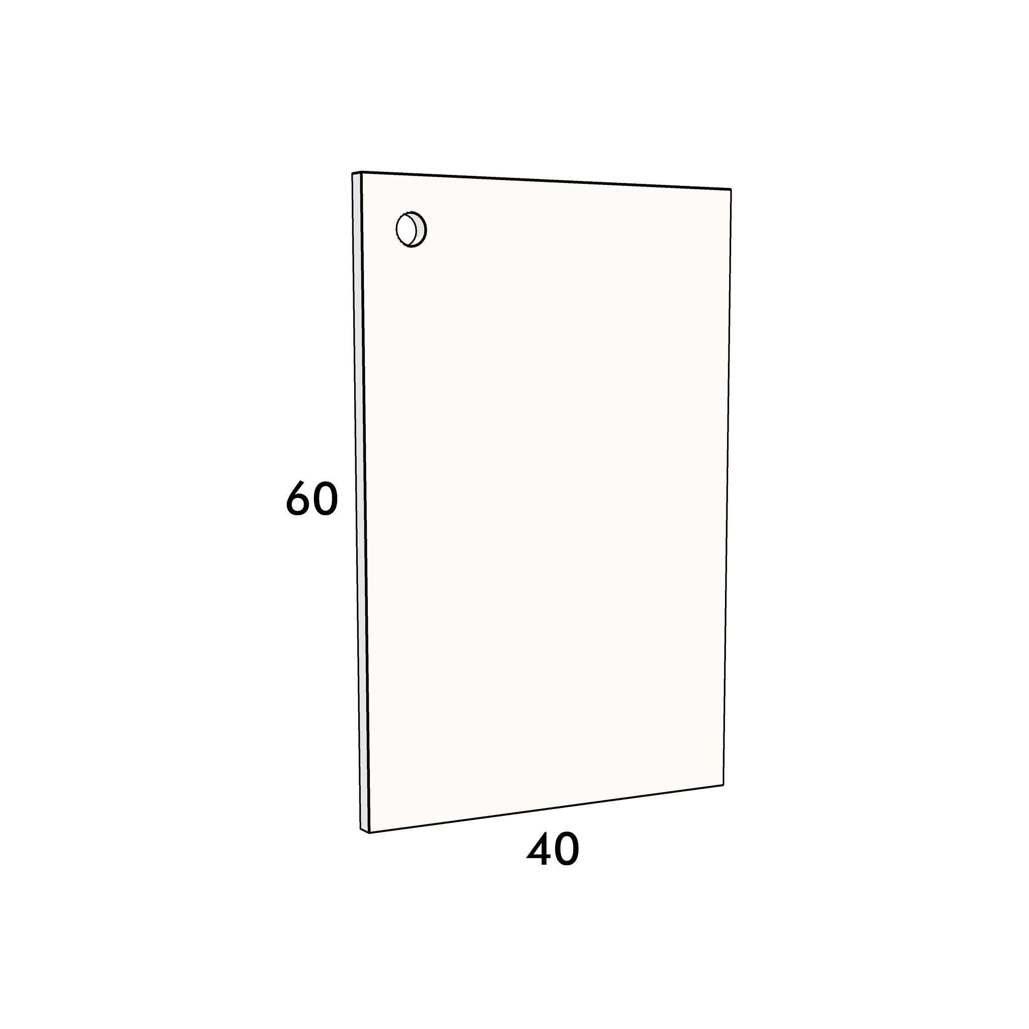40cm wide, 60cm high cupboard door to fit an IKEA Metod kitchen cabinet