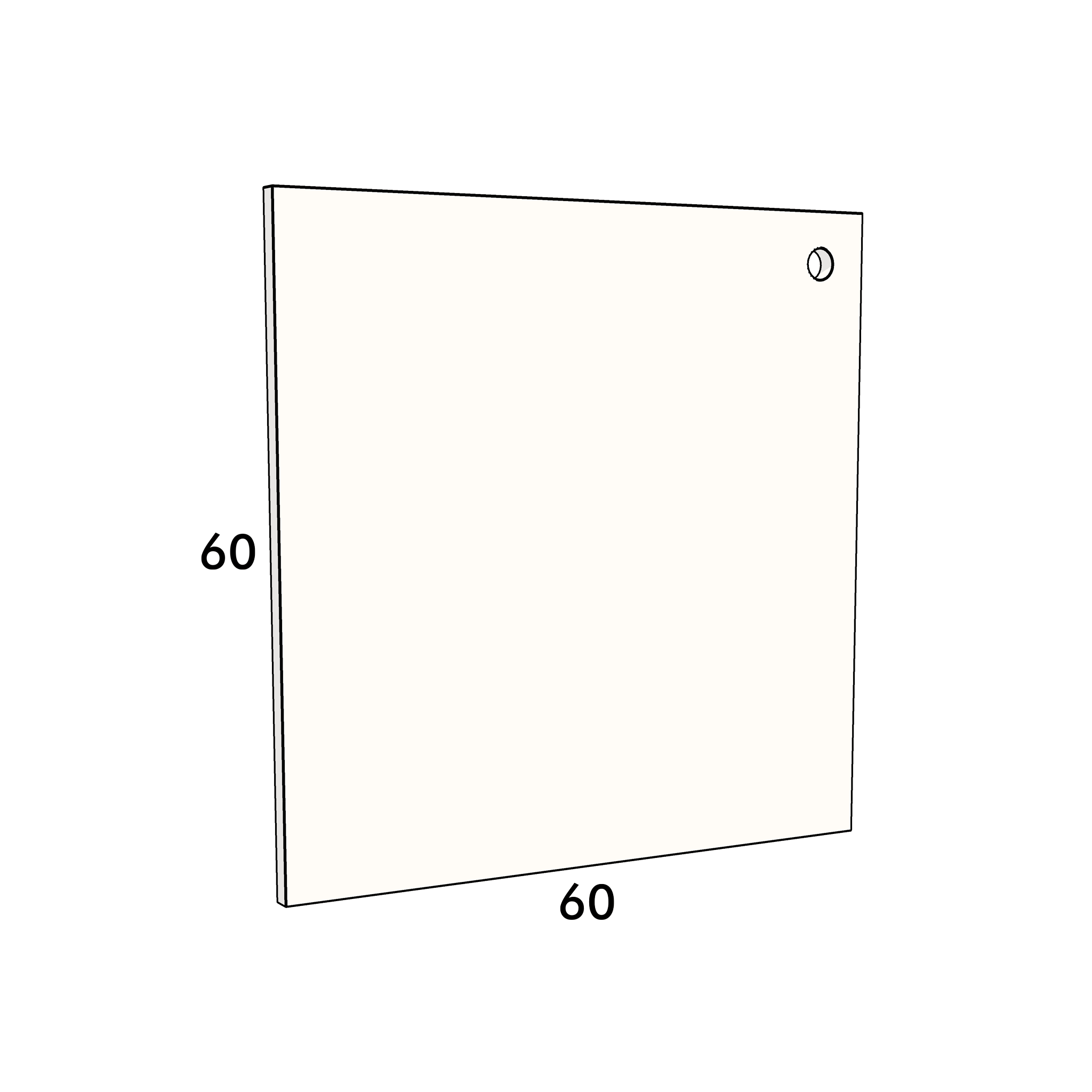 60cm wide, 60cm high cupboard door to fit an IKEA Metod kitchen cabinet