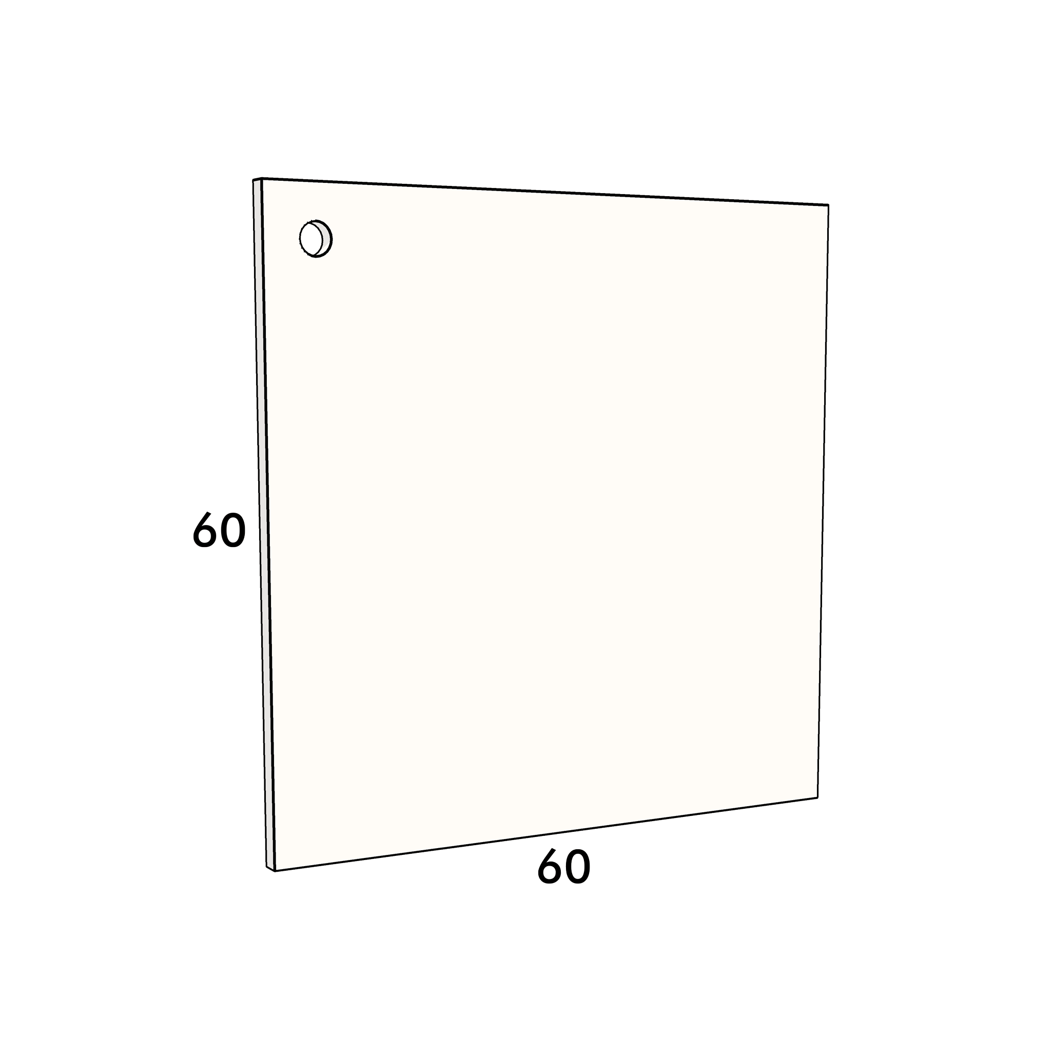 60cm wide, 60cm high cupboard door to fit an IKEA Metod kitchen cabinet
