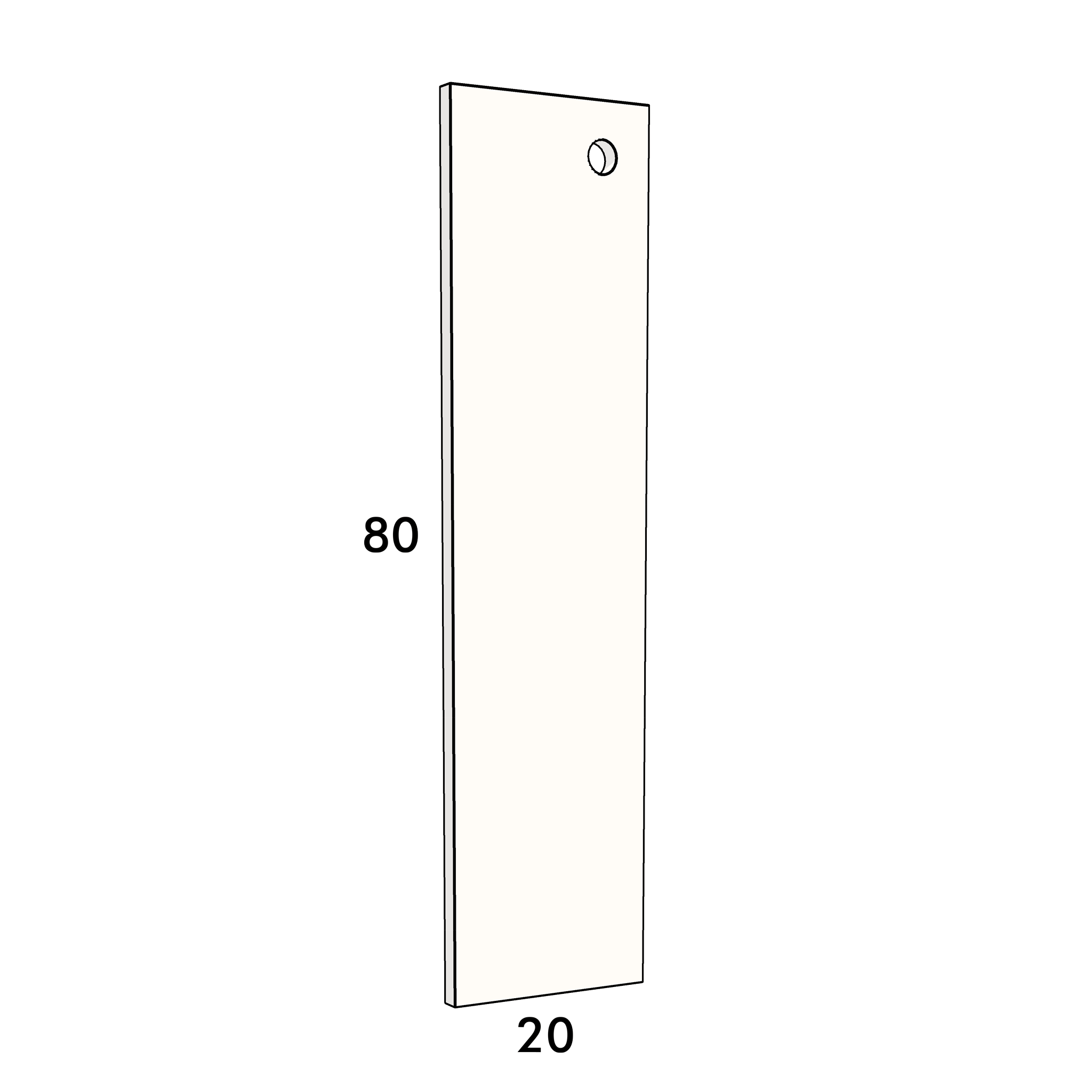 20cm wide, 80cm high cupboard door to fit an IKEA Metod kitchen cabinet