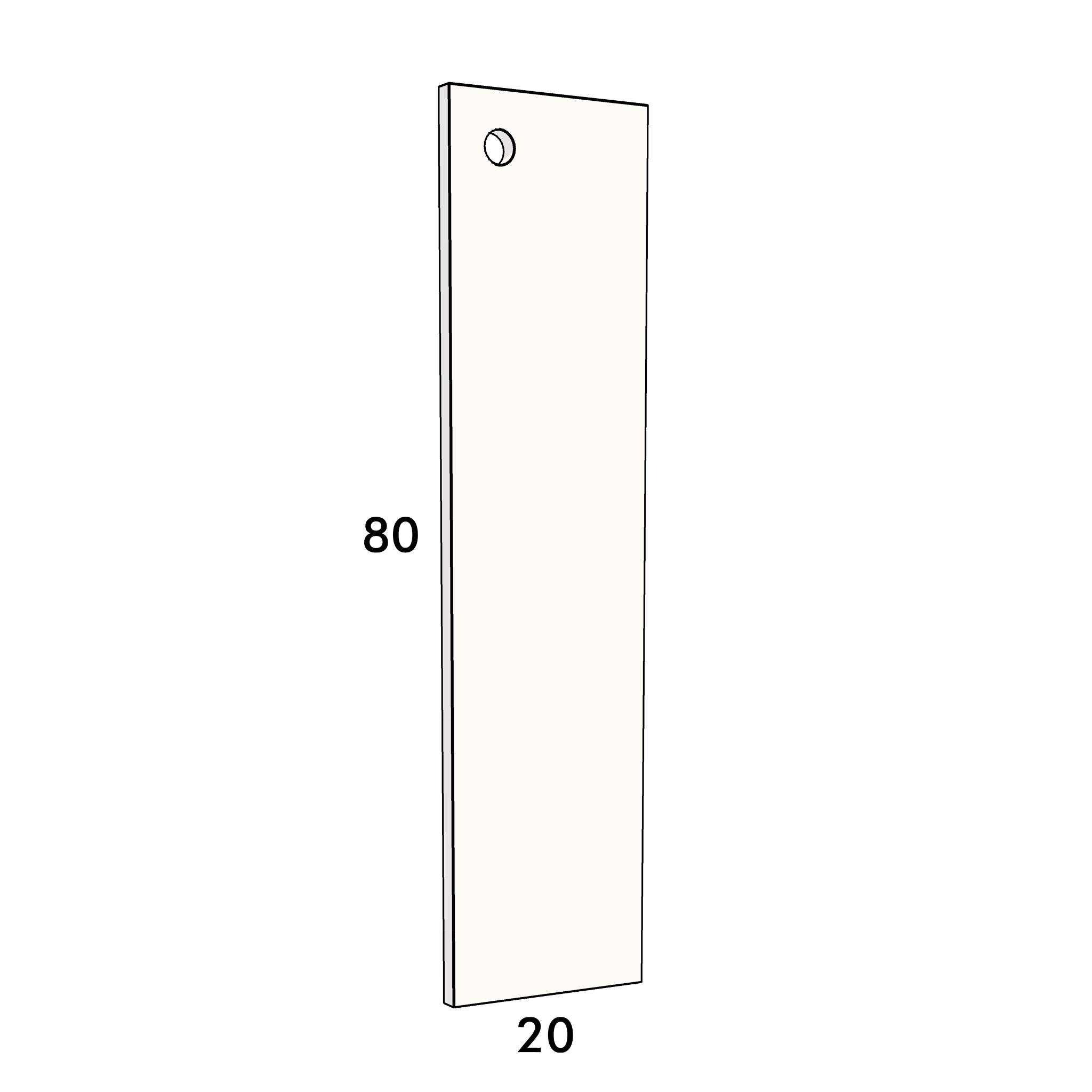 20cm wide, 80cm high cupboard door to fit an IKEA Metod kitchen cabinet