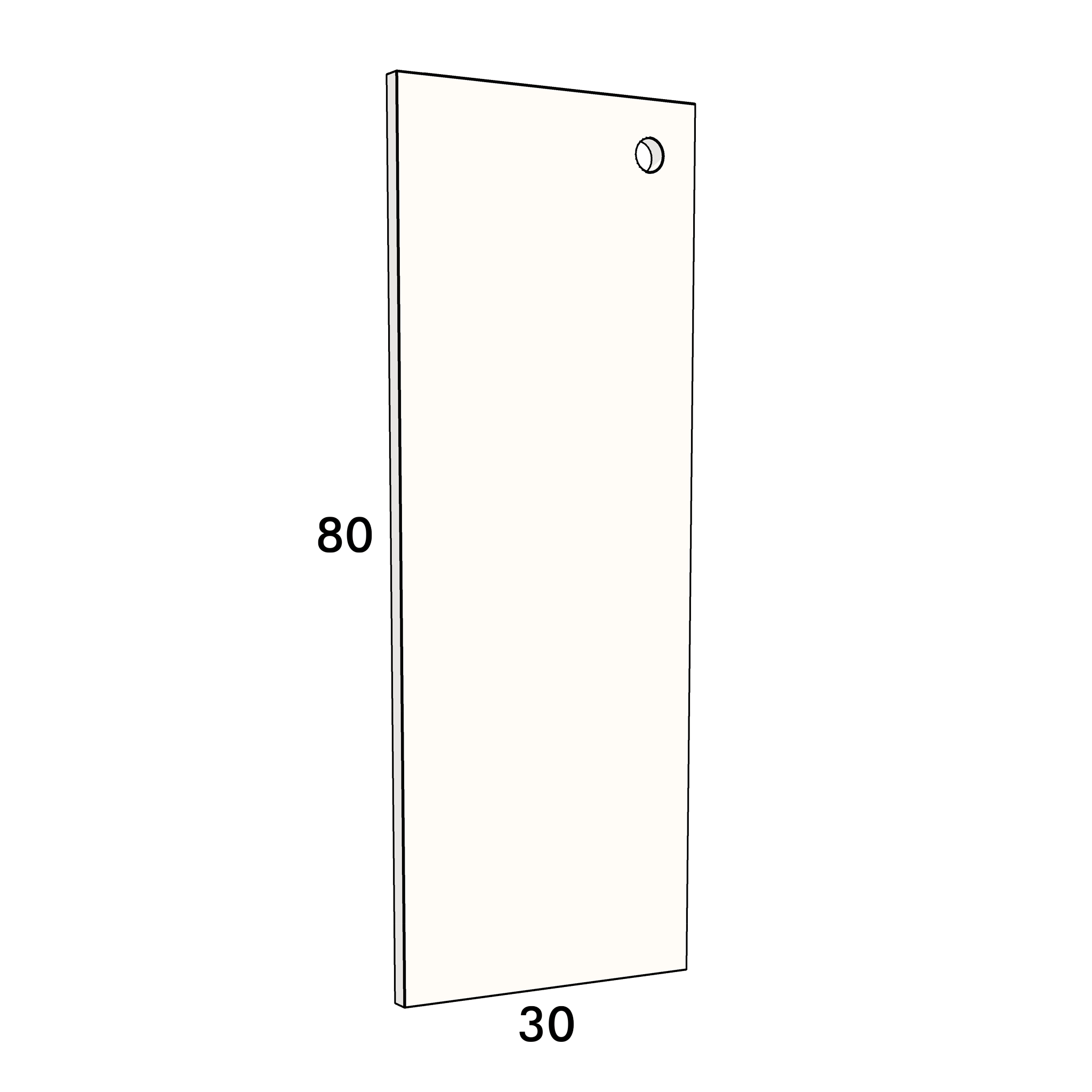 30cm wide, 80cm high cupboard door to fit an IKEA Metod kitchen cabinet