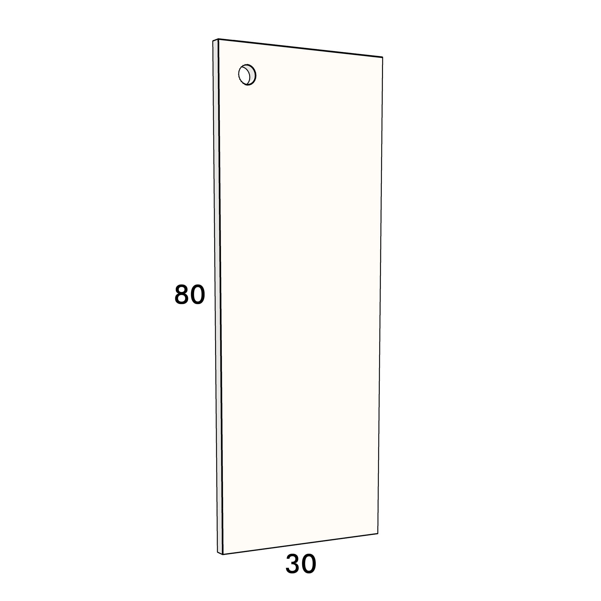 30cm wide, 80cm high cupboard door to fit an IKEA Metod kitchen cabinet