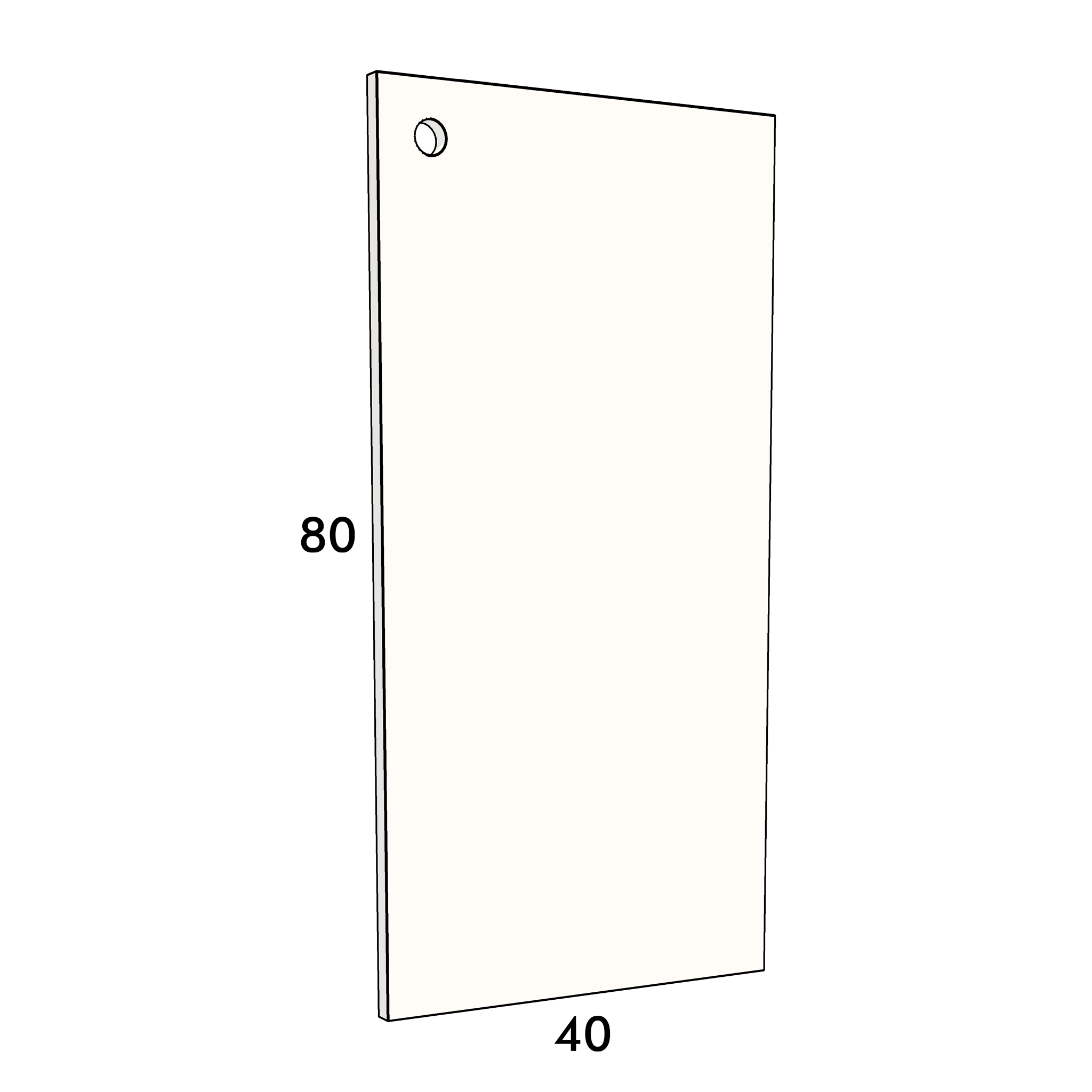 40cm wide, 80cm high cupboard door to fit an IKEA Metod kitchen cabinet