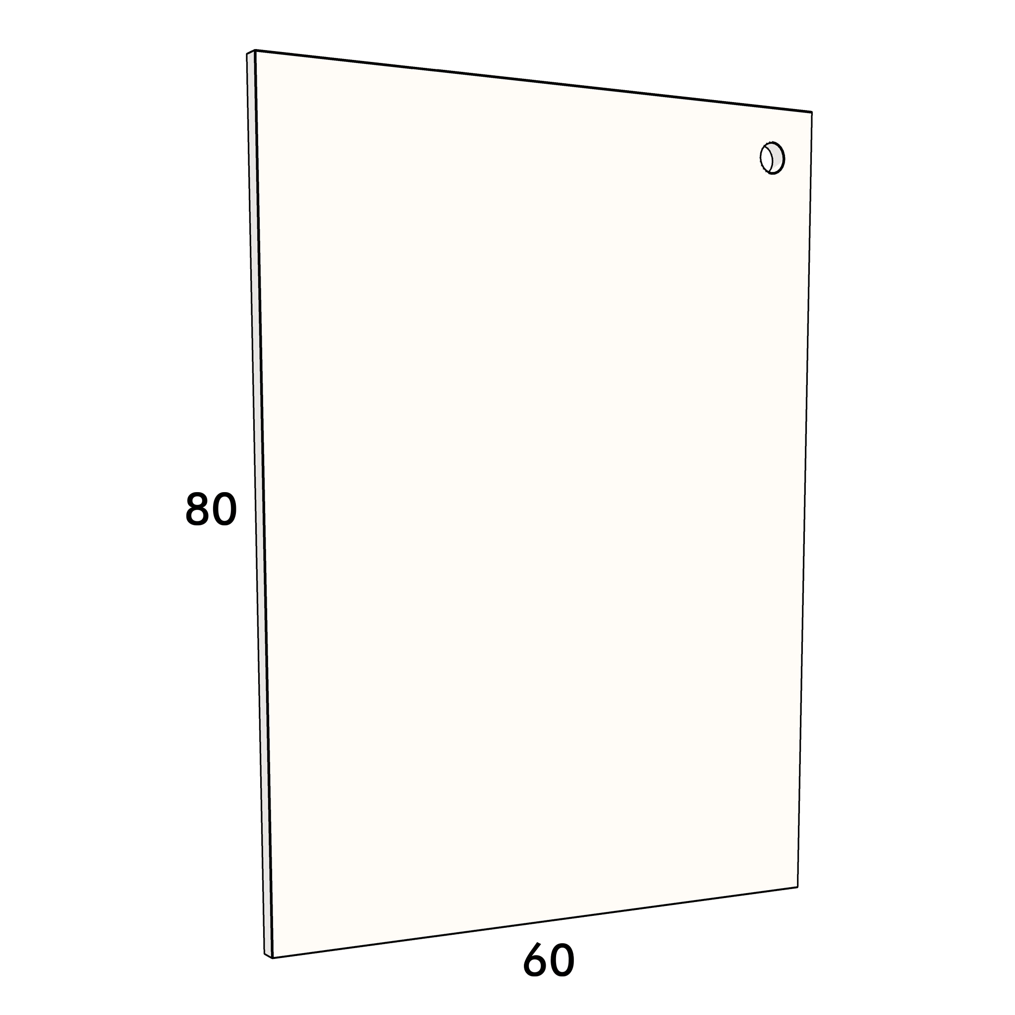 60cm wide, 80cm high cupboard door to fit an IKEA Metod kitchen cabinet