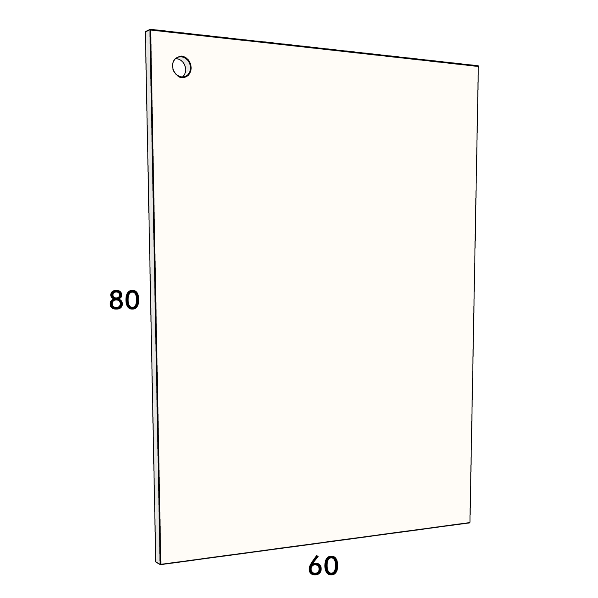60cm wide, 80cm high cupboard door to fit an IKEA Metod kitchen cabinet