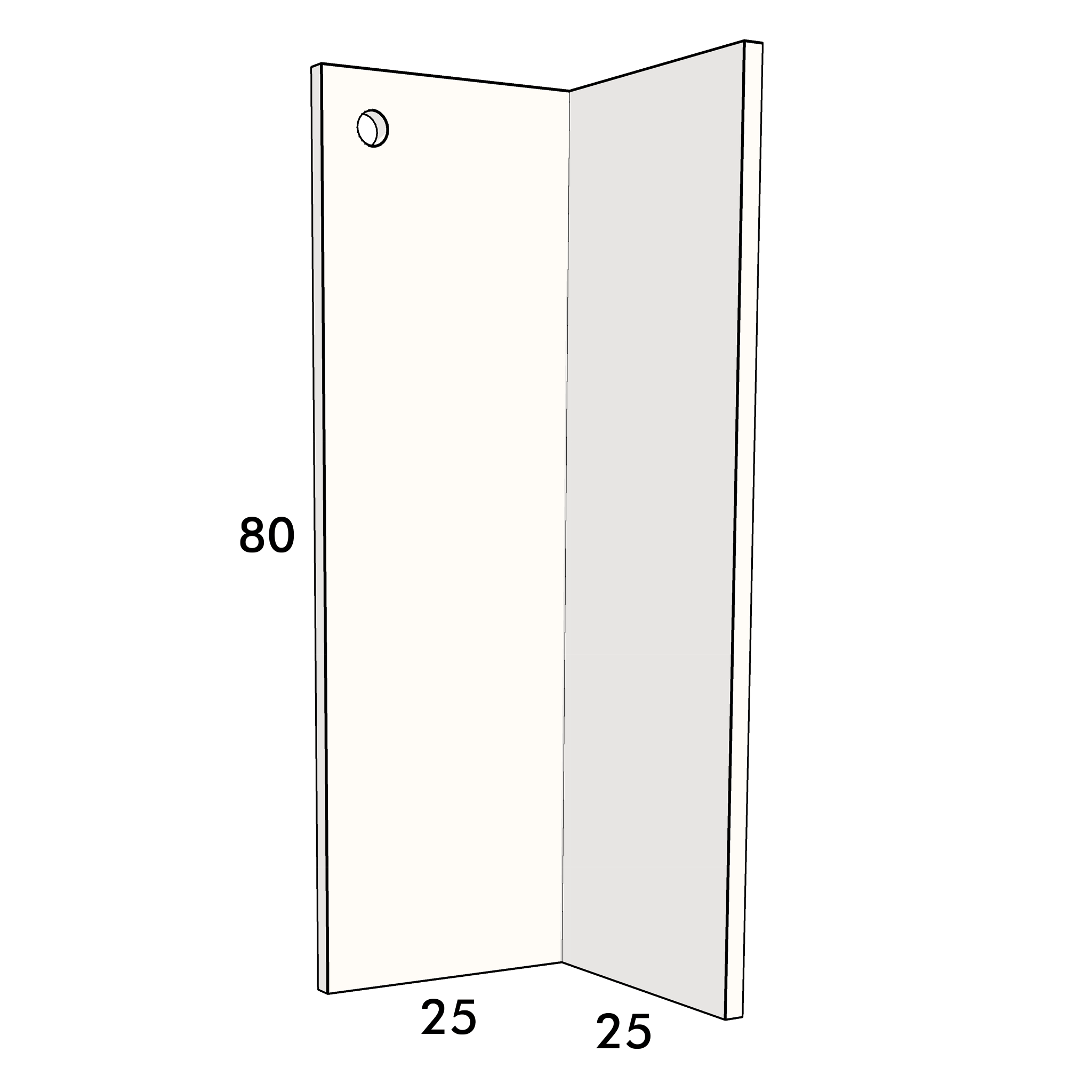 80cm high corner cupboard door to fit an IKEA Metod kitchen cabinet