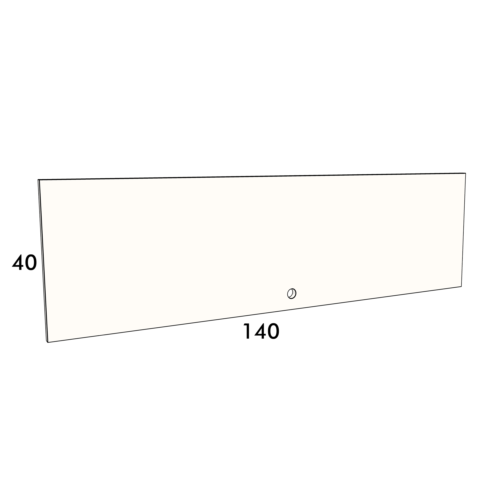 140cm wide, 40cm high cupboard door to fit an IKEA Metod kitchen cabinet