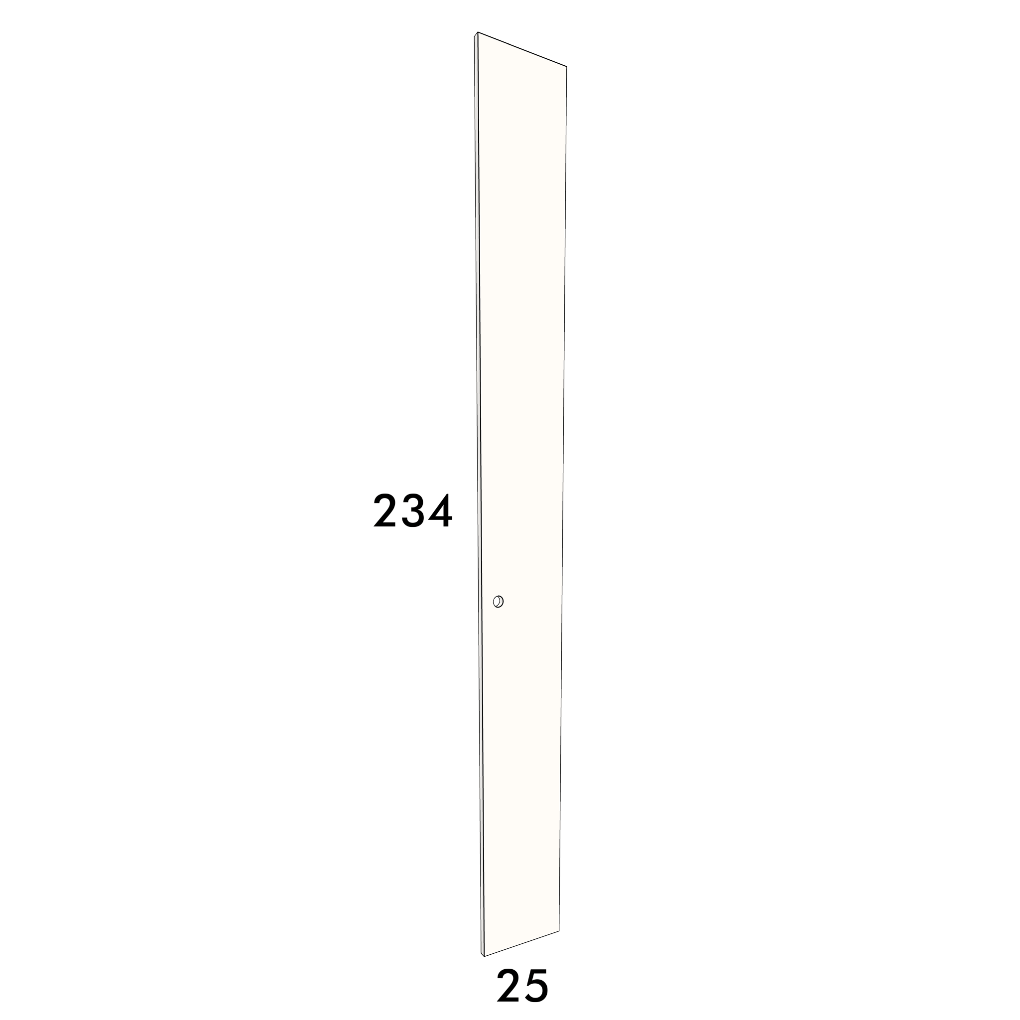 25cm wide, 234cm high cupboard door to fit an IKEA Pax wardrobe