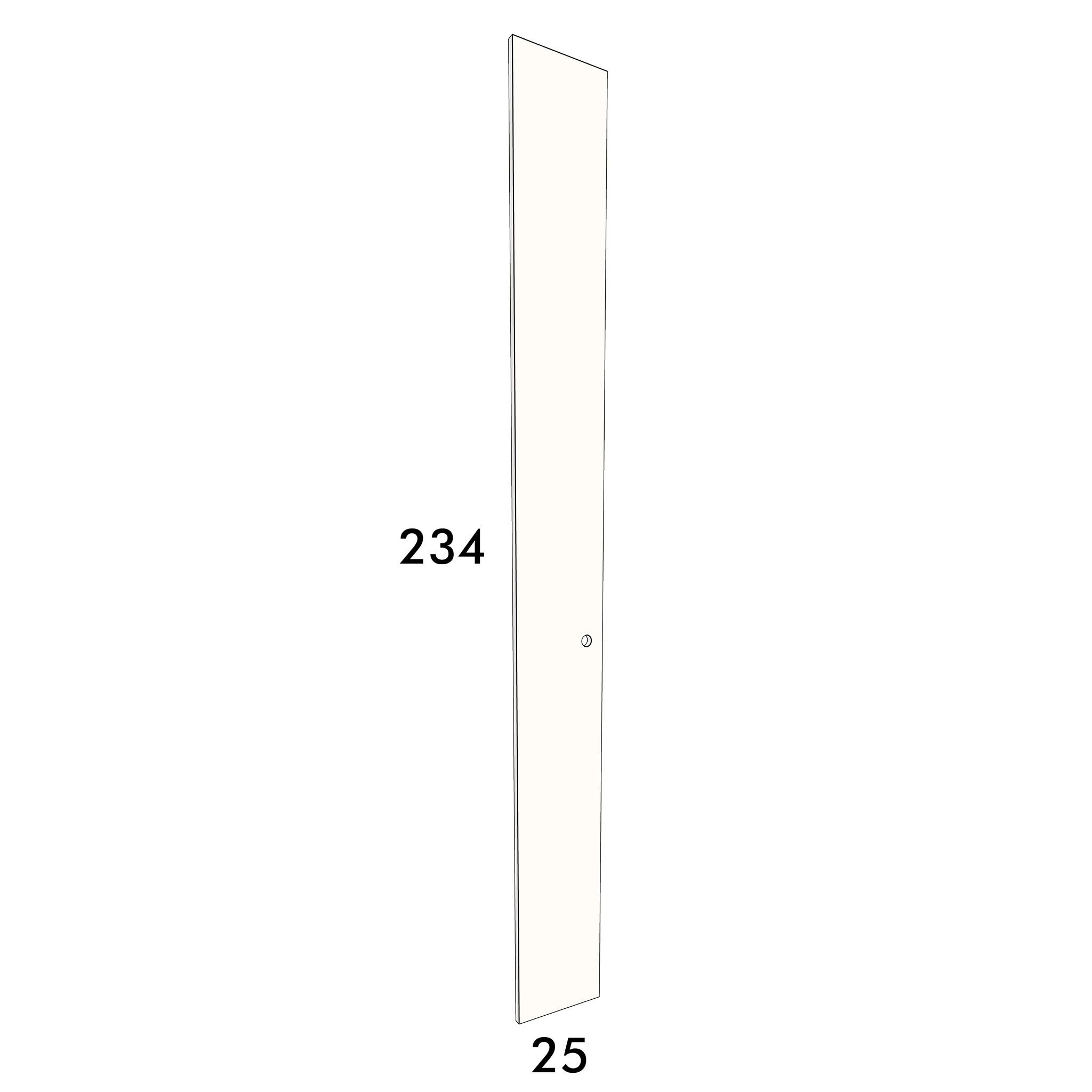 25cm wide, 234cm high cupboard door to fit an IKEA Pax wardrobe