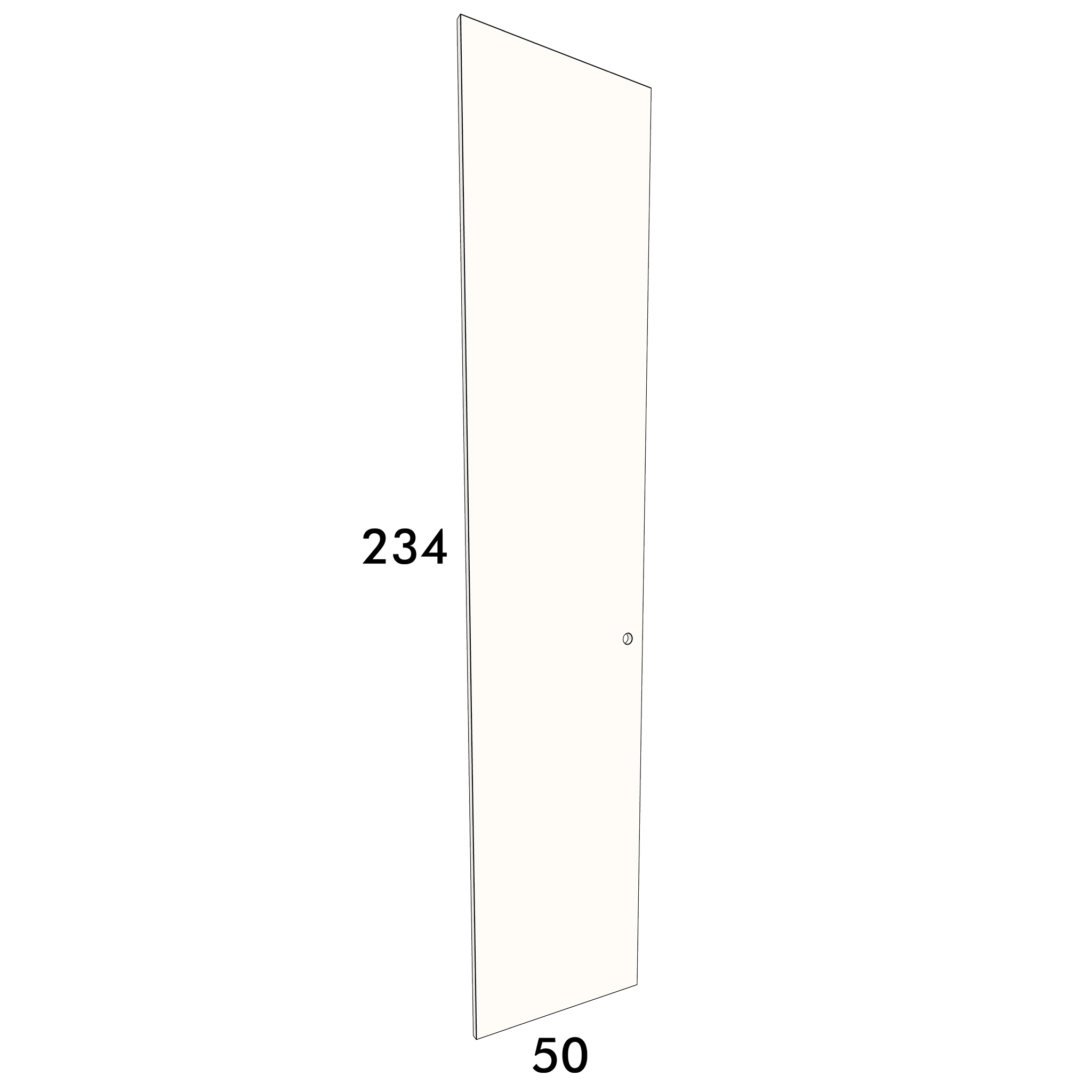 50cm wide, 234cm high cupboard door to fit an IKEA Pax wardrobe
