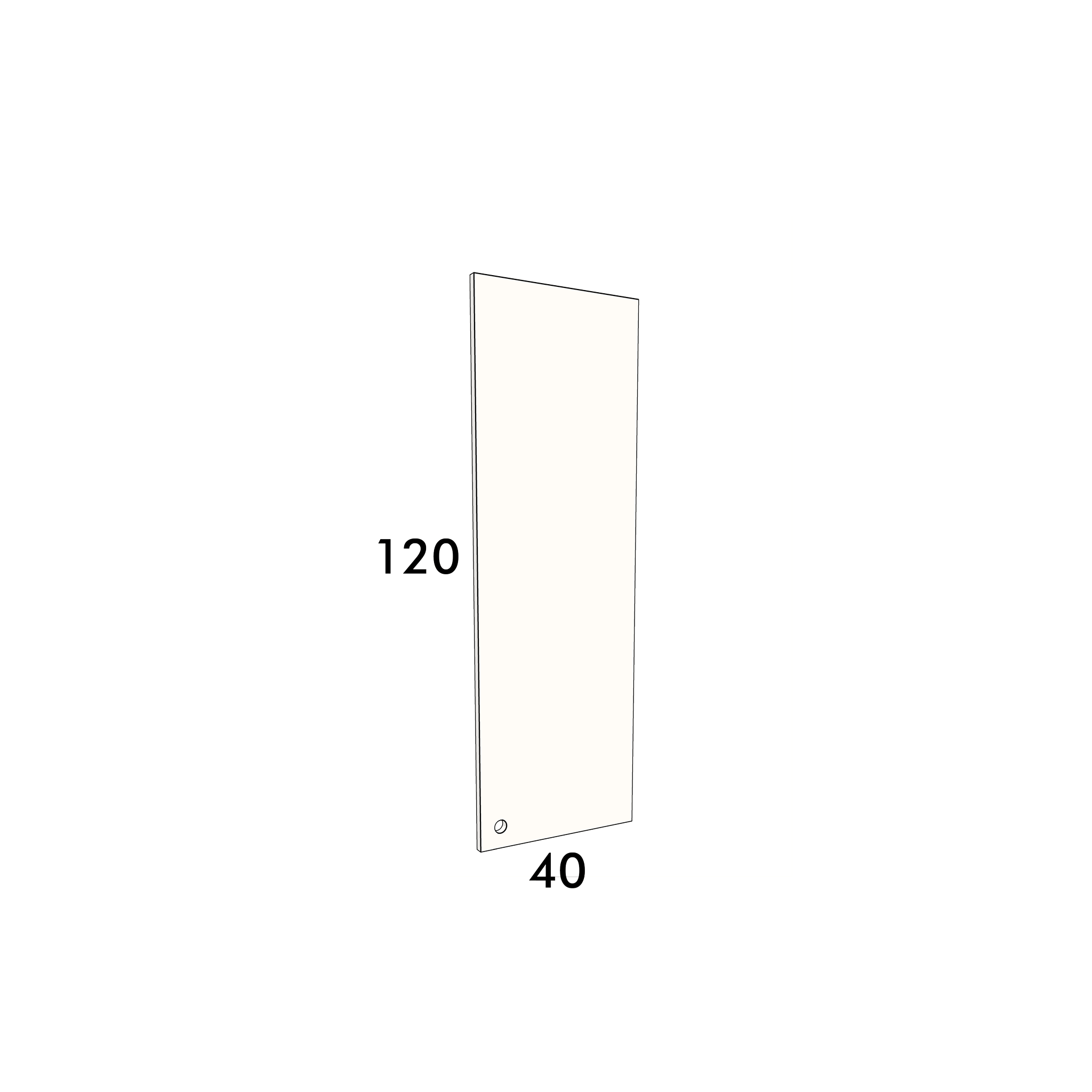 40cm wide, 120cm high cupboard door to fit an IKEA Metod kitchen cabinet