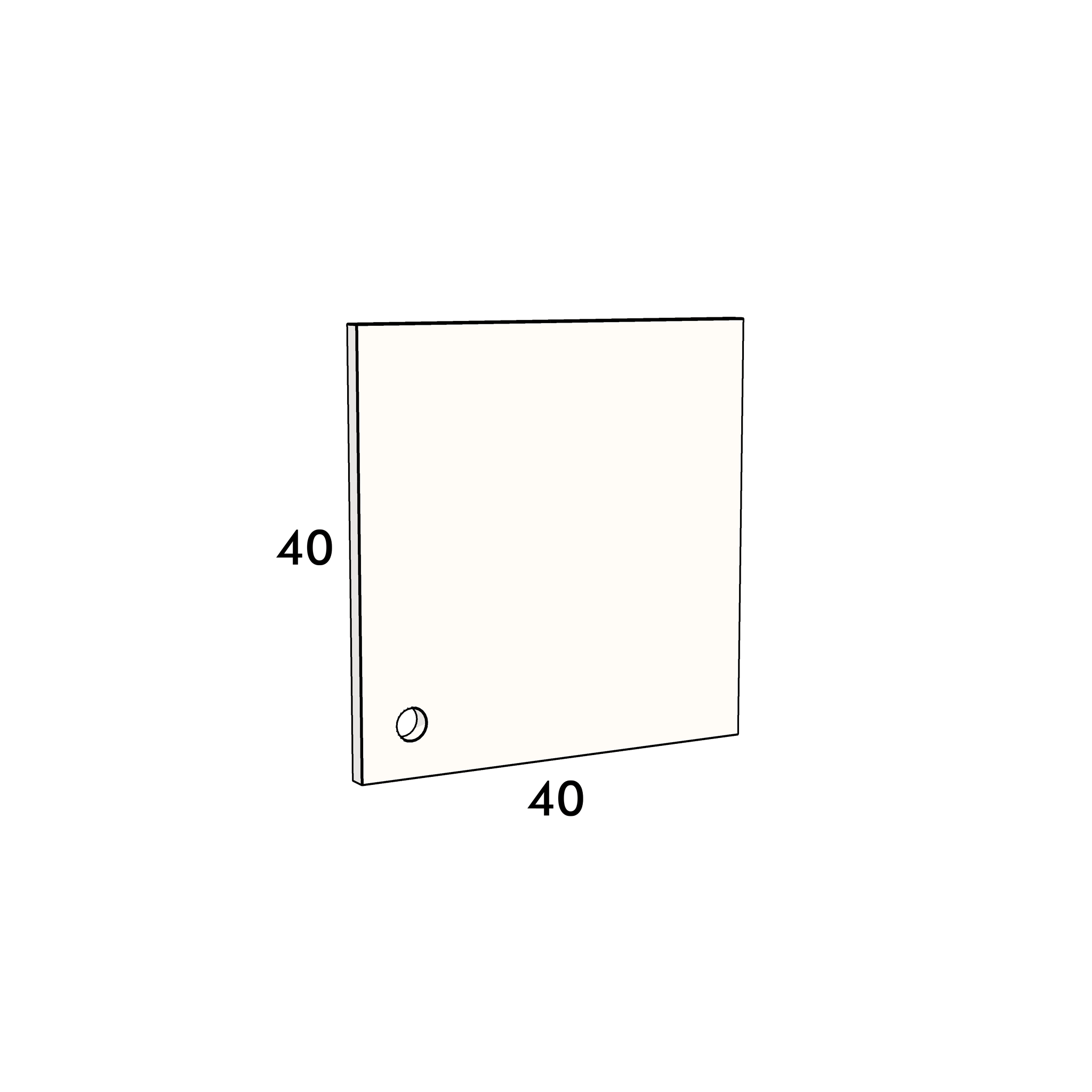 40cm wide, 40cm high cupboard door to fit an IKEA Metod kitchen cabinet