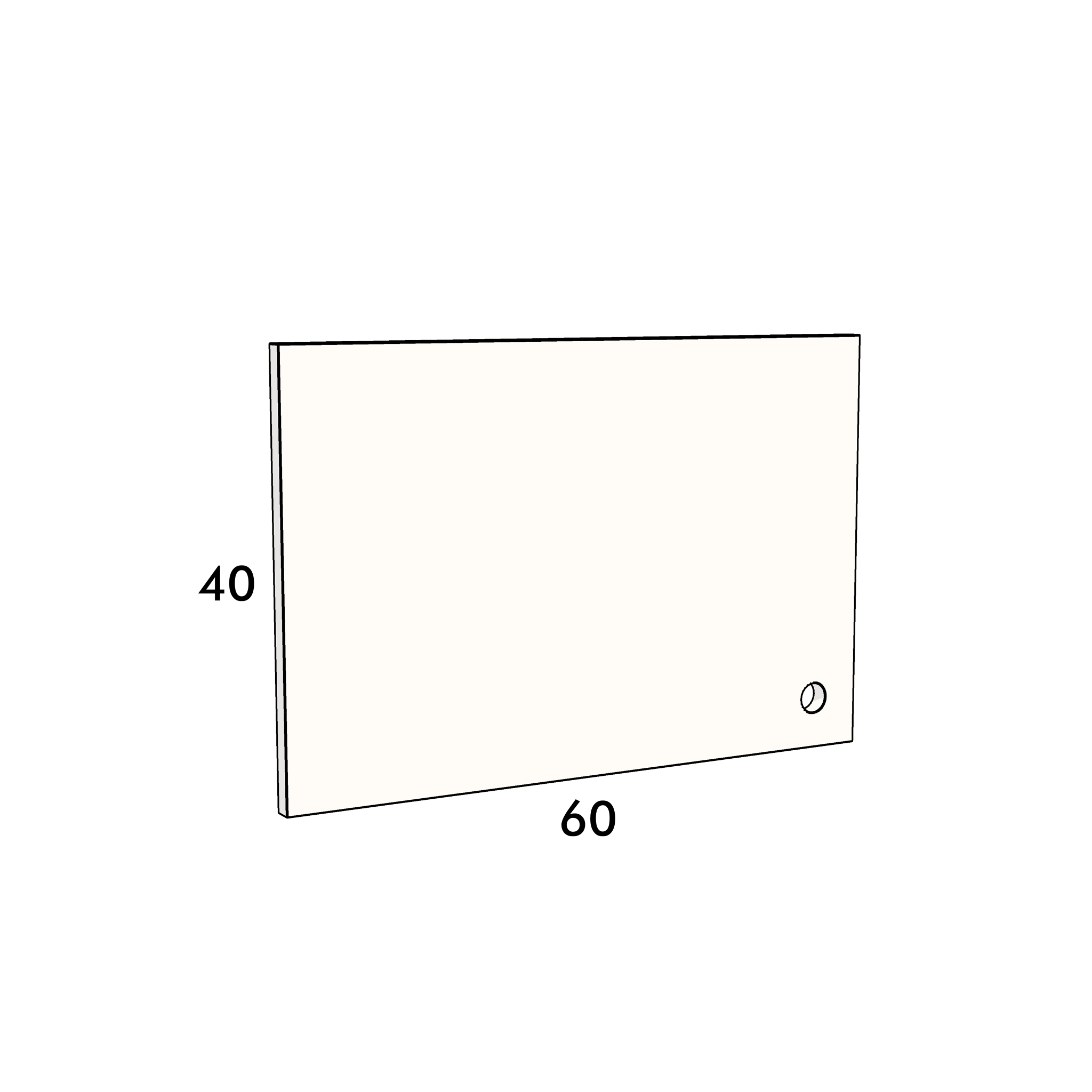60cm wide, 40cm high cupboard door to fit an IKEA Metod kitchen cabinet
