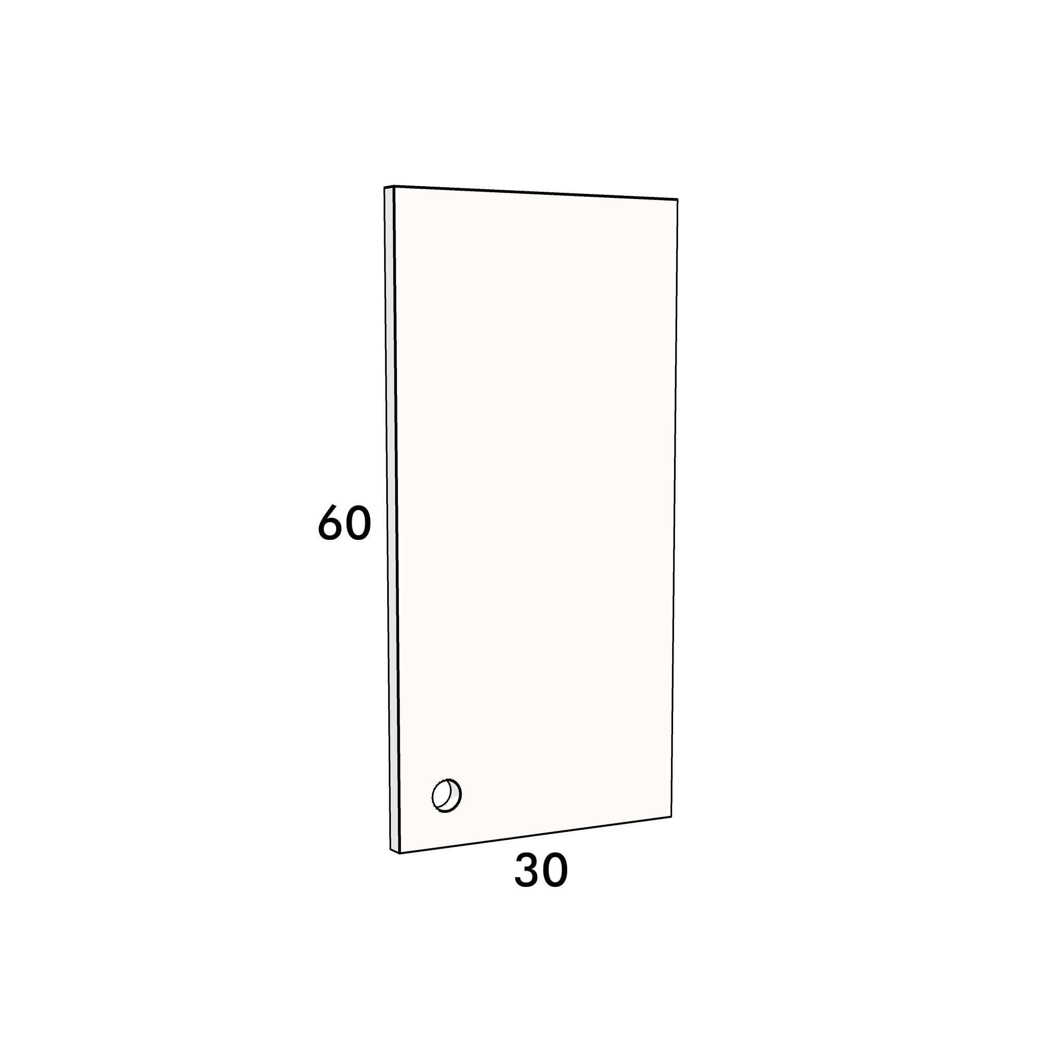30cm wide, 60cm high cupboard door to fit an IKEA Metod kitchen cabinet