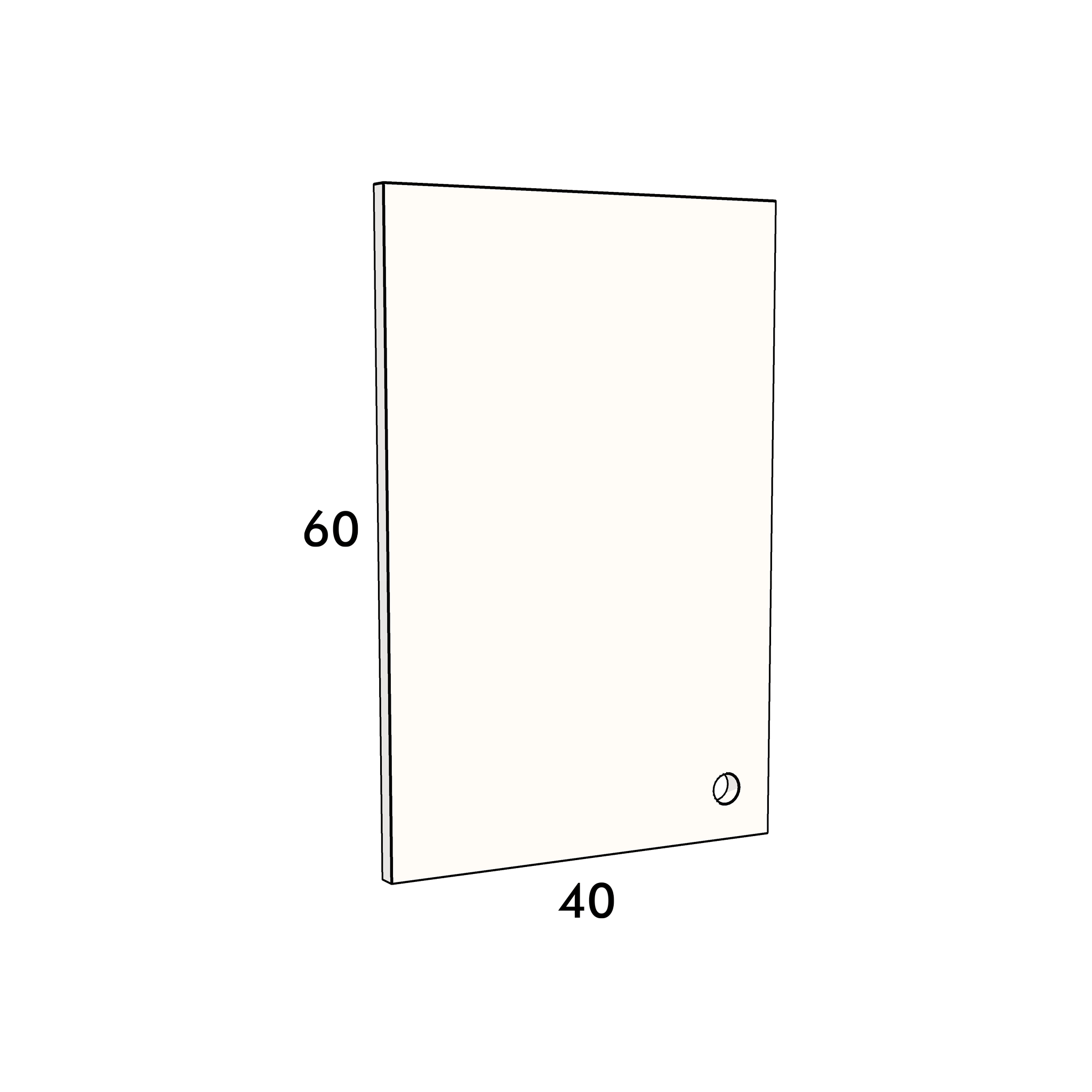 40cm wide, 60cm high cupboard door to fit an IKEA Metod kitchen cabinet