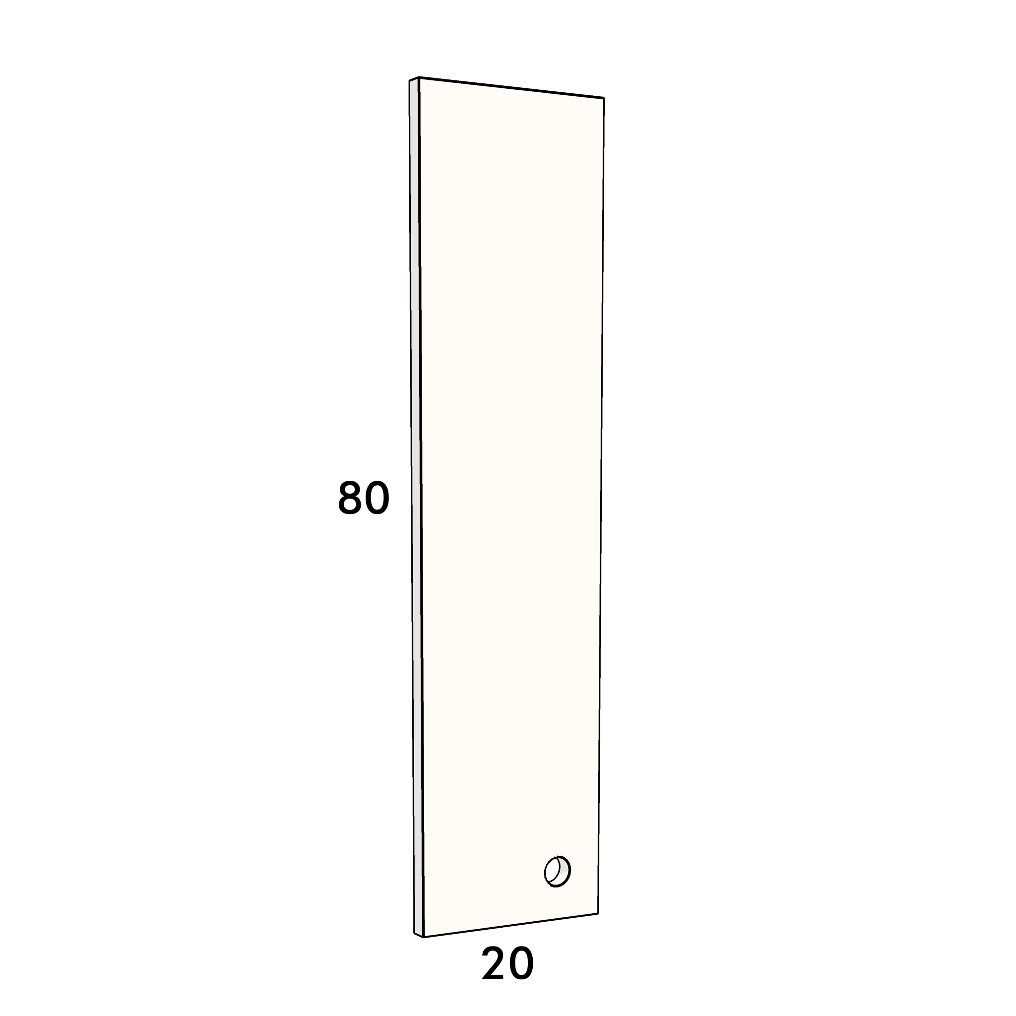 20cm wide, 80cm high cupboard door to fit an IKEA Metod kitchen cabinet