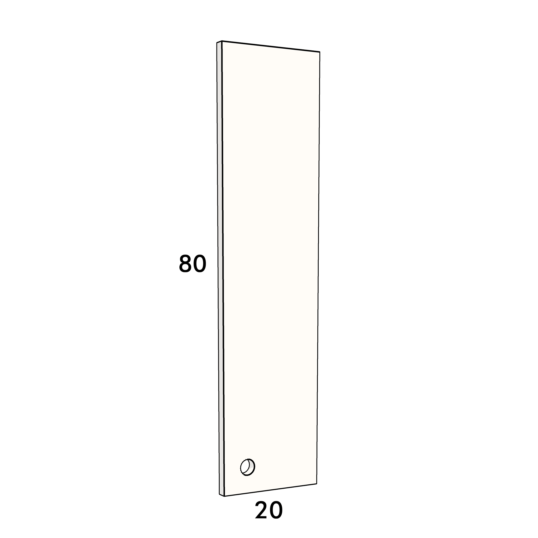 20cm wide, 80cm high cupboard door to fit an IKEA Metod kitchen cabinet