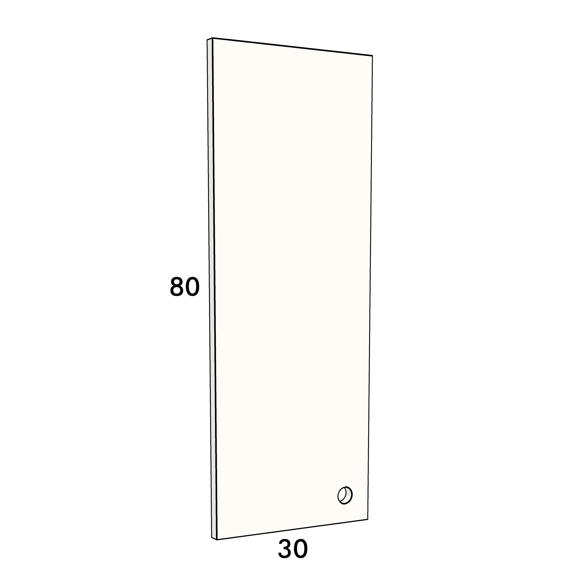 40cm wide, 80cm high cupboard door to fit an IKEA Metod kitchen cabinet