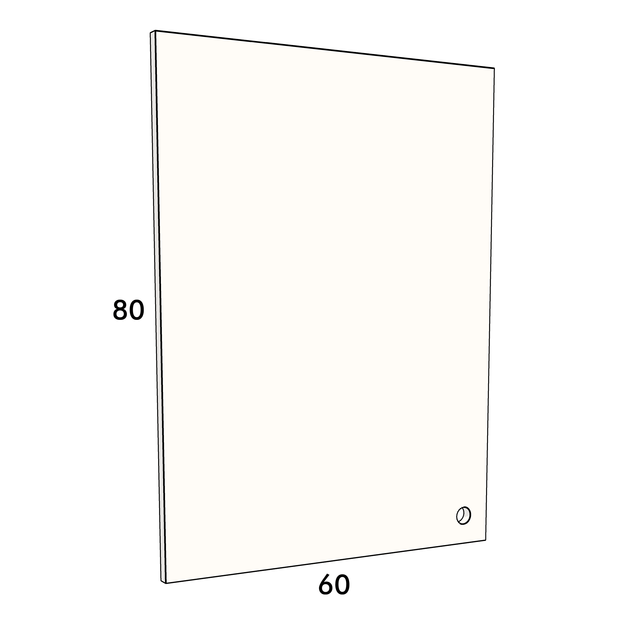60cm wide, 80cm high cupboard door to fit an IKEA Metod kitchen cabinet