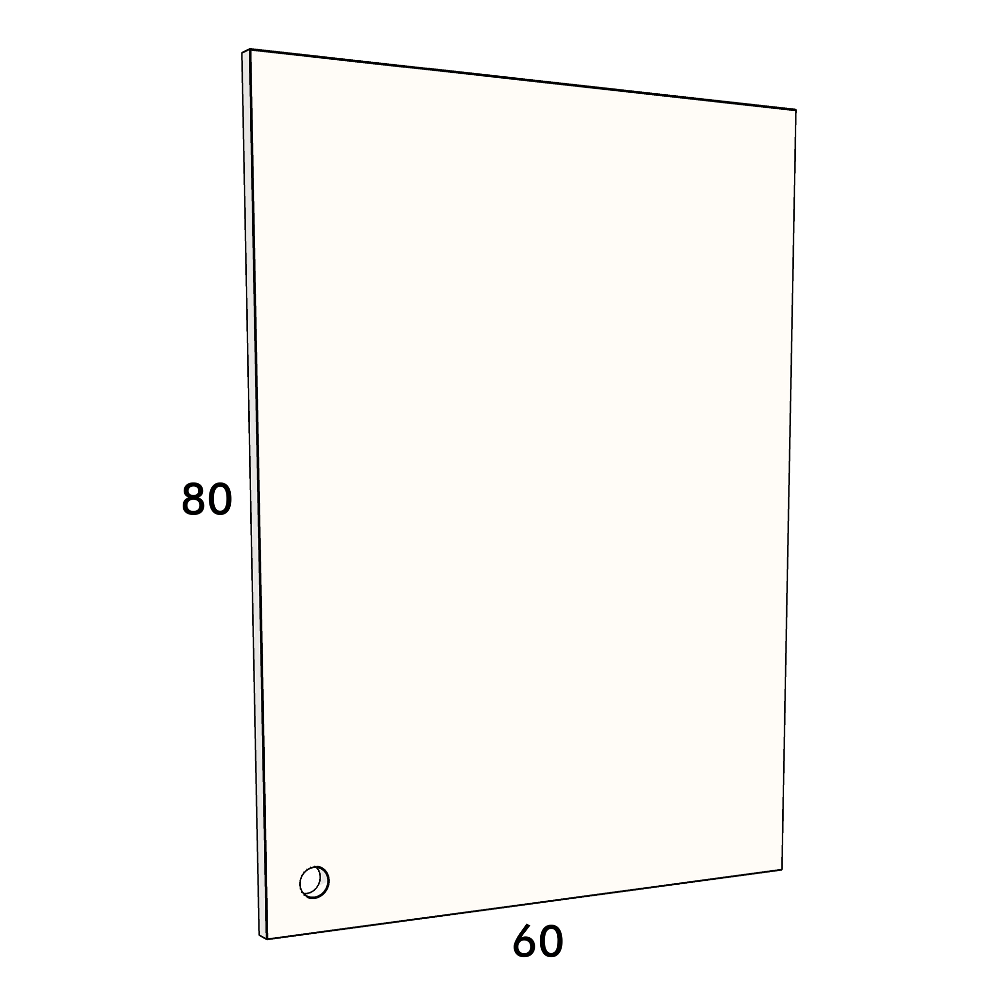 60cm wide, 80cm high cupboard door to fit an IKEA Metod kitchen cabinet
