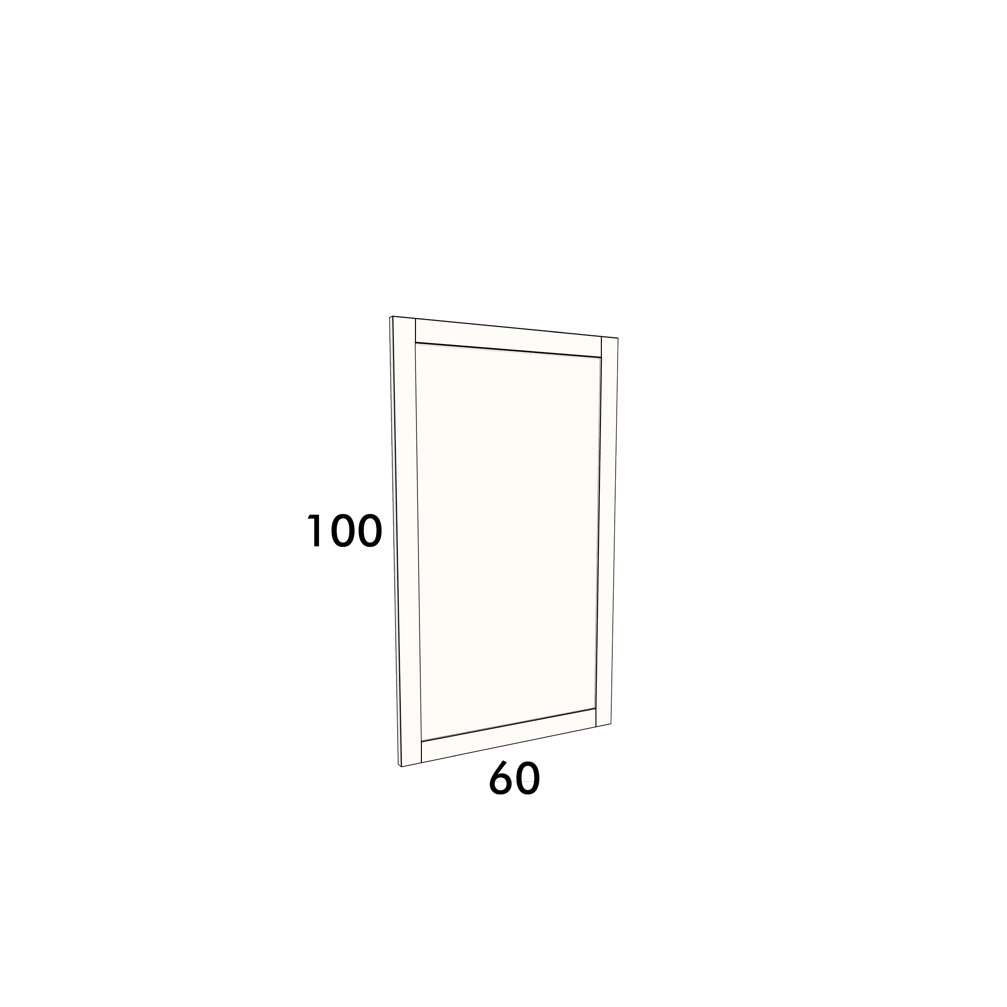 60cm wide, 100cm high cupboard door to fit an IKEA Metod kitchen cabinet