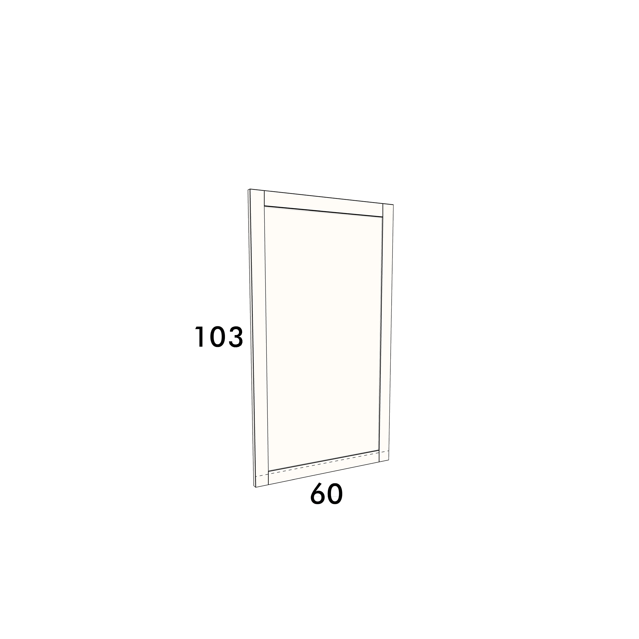 60cm wide, 103cm high cupboard door to fit an IKEA Metod kitchen cabinet