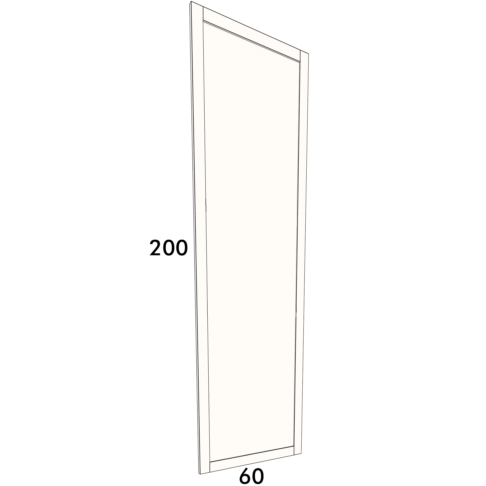 60cm wide, 200cm high cupboard door to fit an IKEA Metod kitchen cabinet