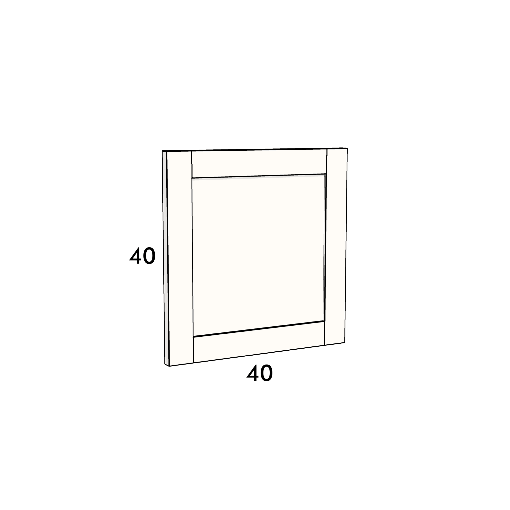 40cm wide, 40cm high drawer front to fit an IKEA Metod kitchen cabinet