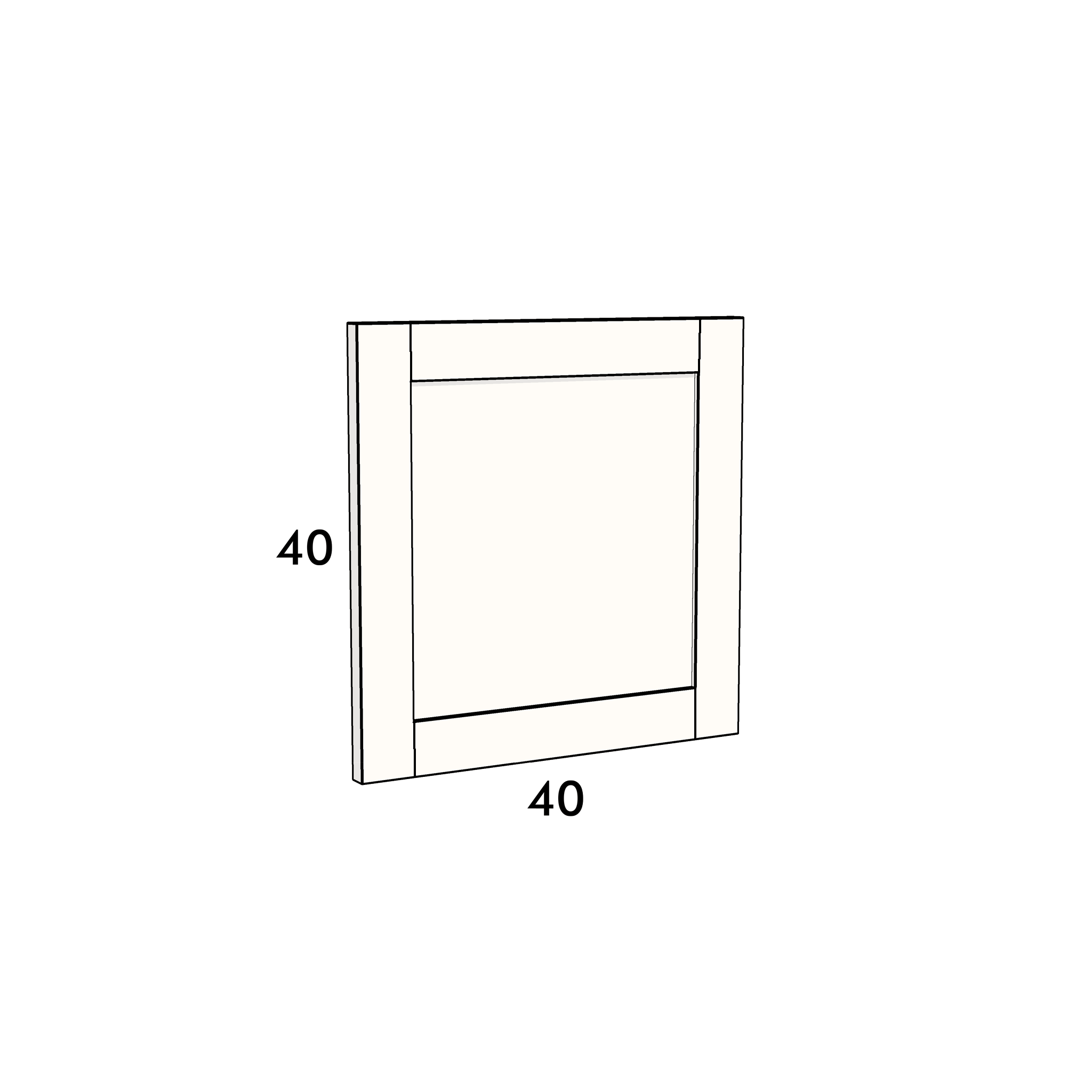 40cm wide, 40cm high cupboard door to fit an IKEA Metod kitchen cabinet