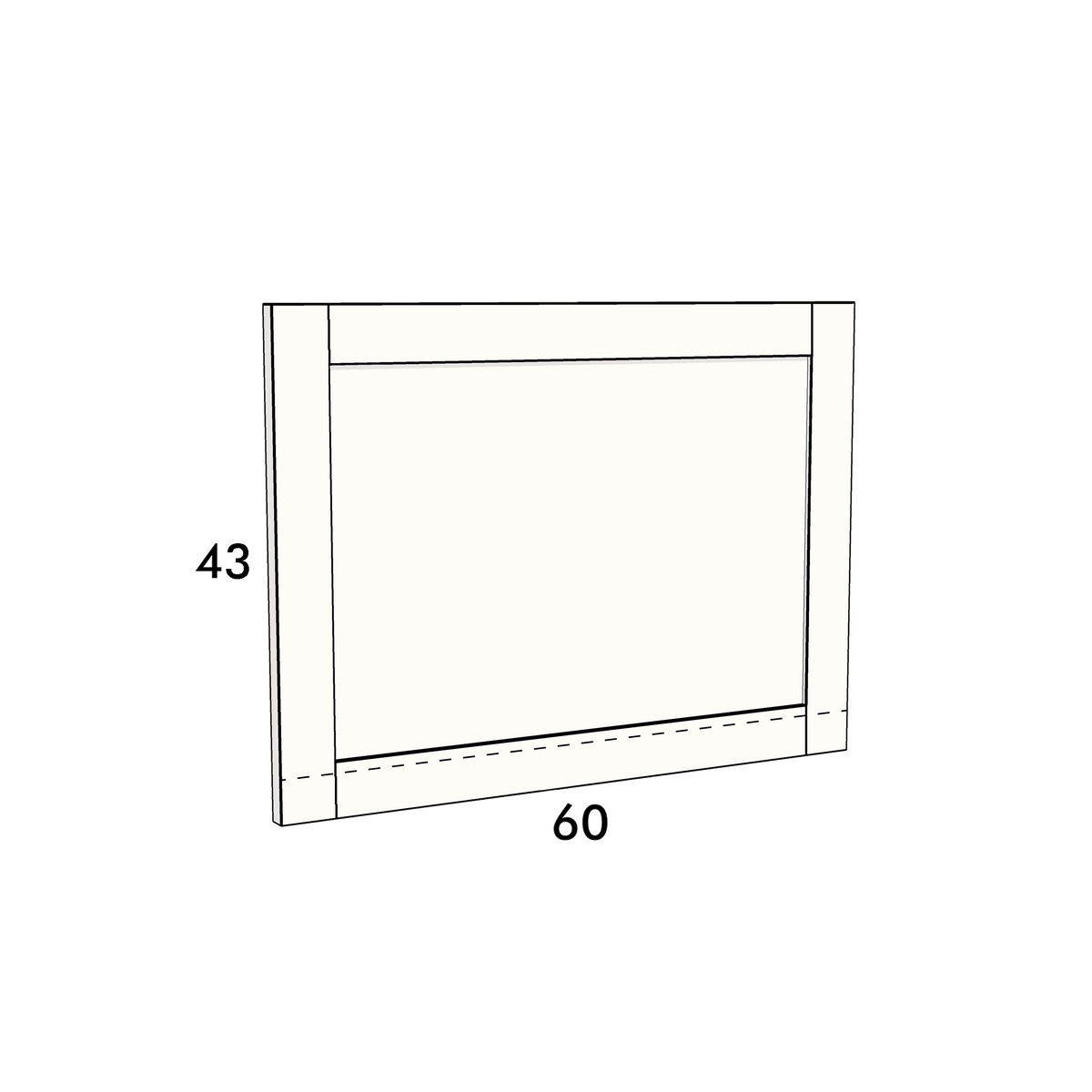 60cm wide, 43cm high cupboard door to fit an IKEA Metod kitchen cabinet