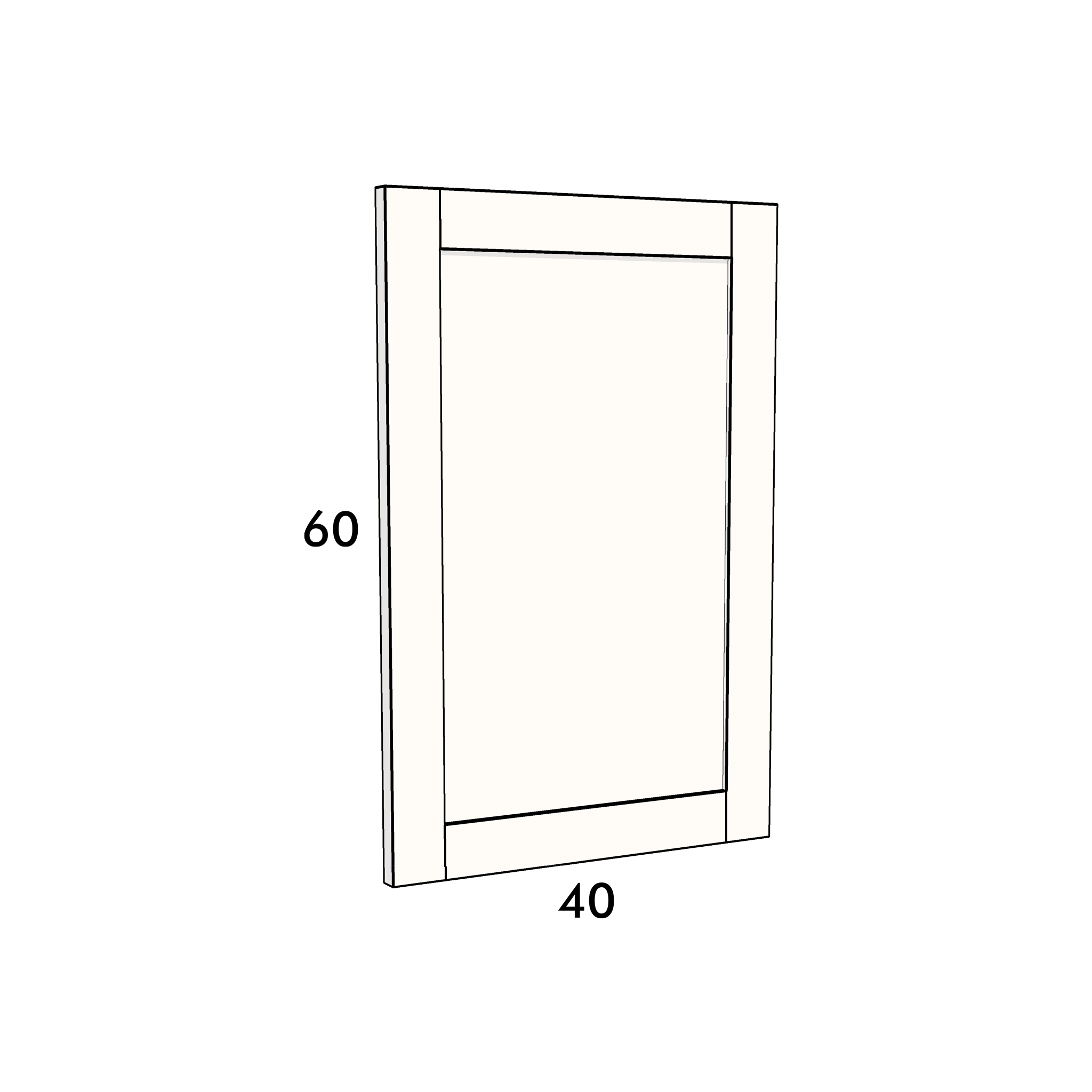 40cm wide, 60cm high cupboard door to fit an IKEA Metod kitchen cabinet