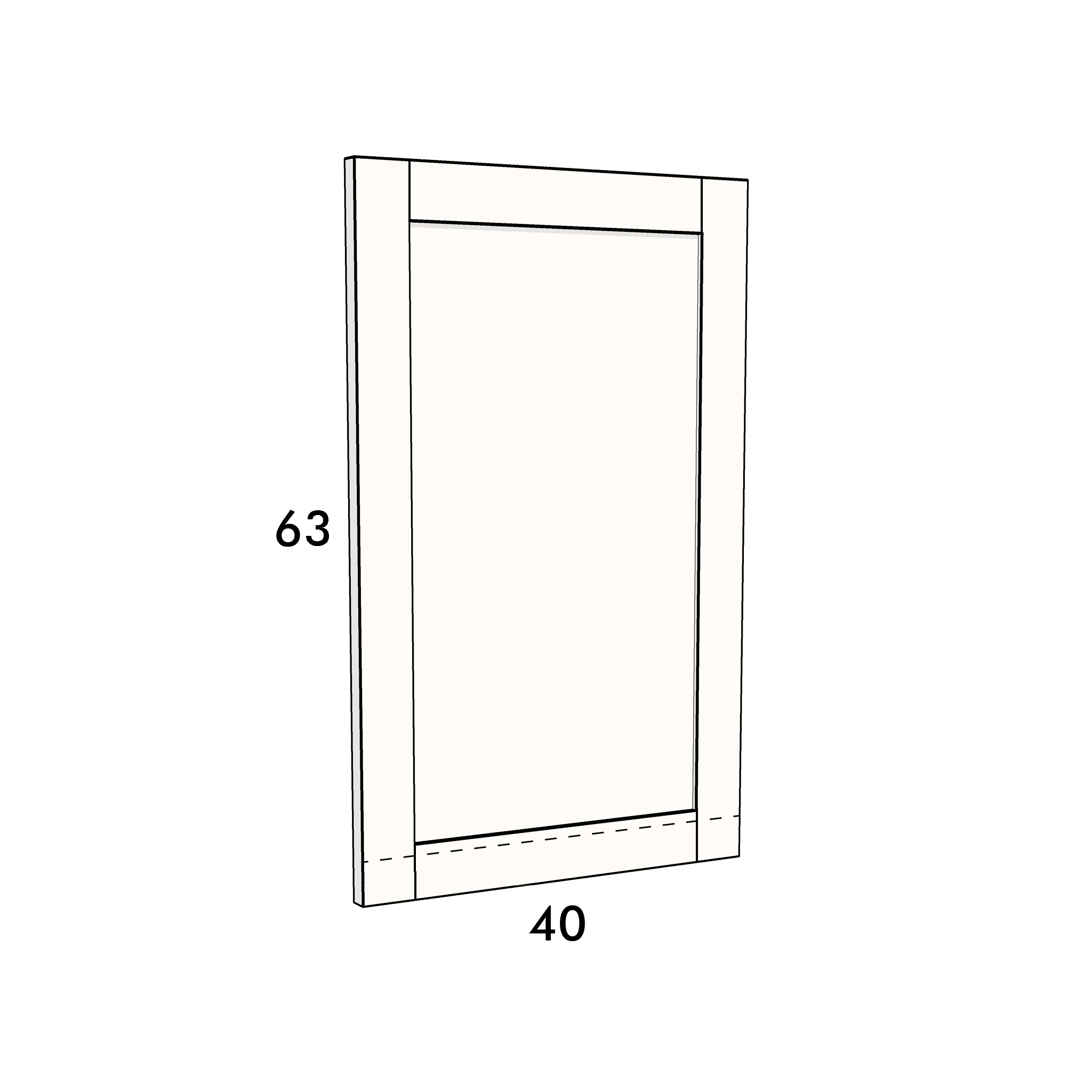 40cm wide, 63cm high cupboard door to fit an IKEA Metod kitchen cabinet