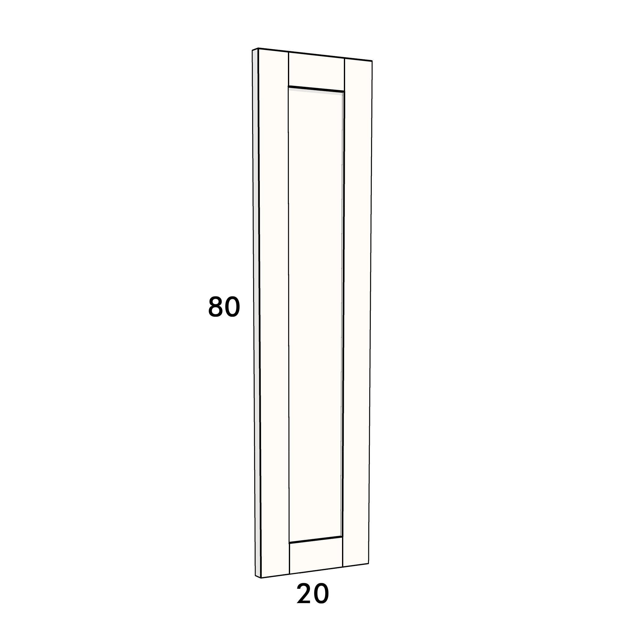 20cm wide, 80cm high cupboard door to fit an IKEA Metod kitchen cabinet