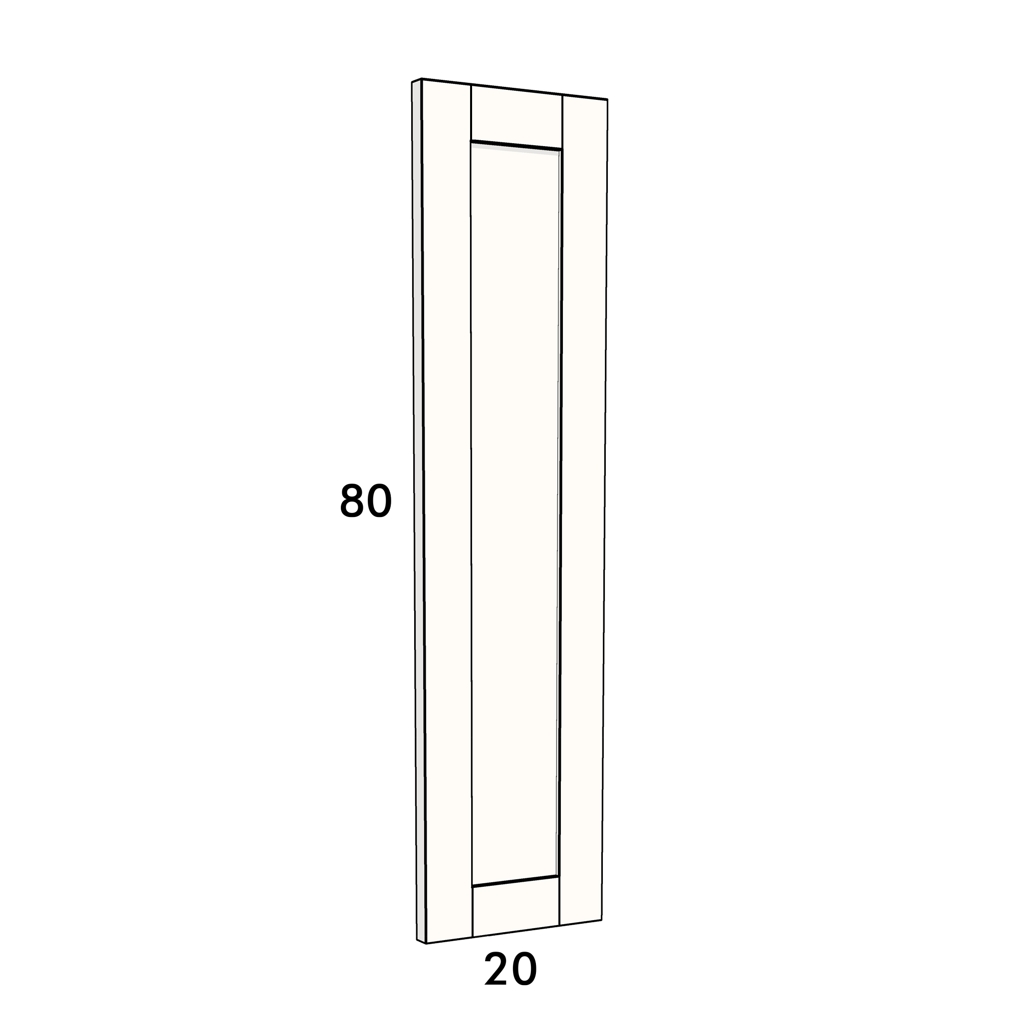 20cm wide, 80cm high drawer front to fit an IKEA Metod kitchen cabinet