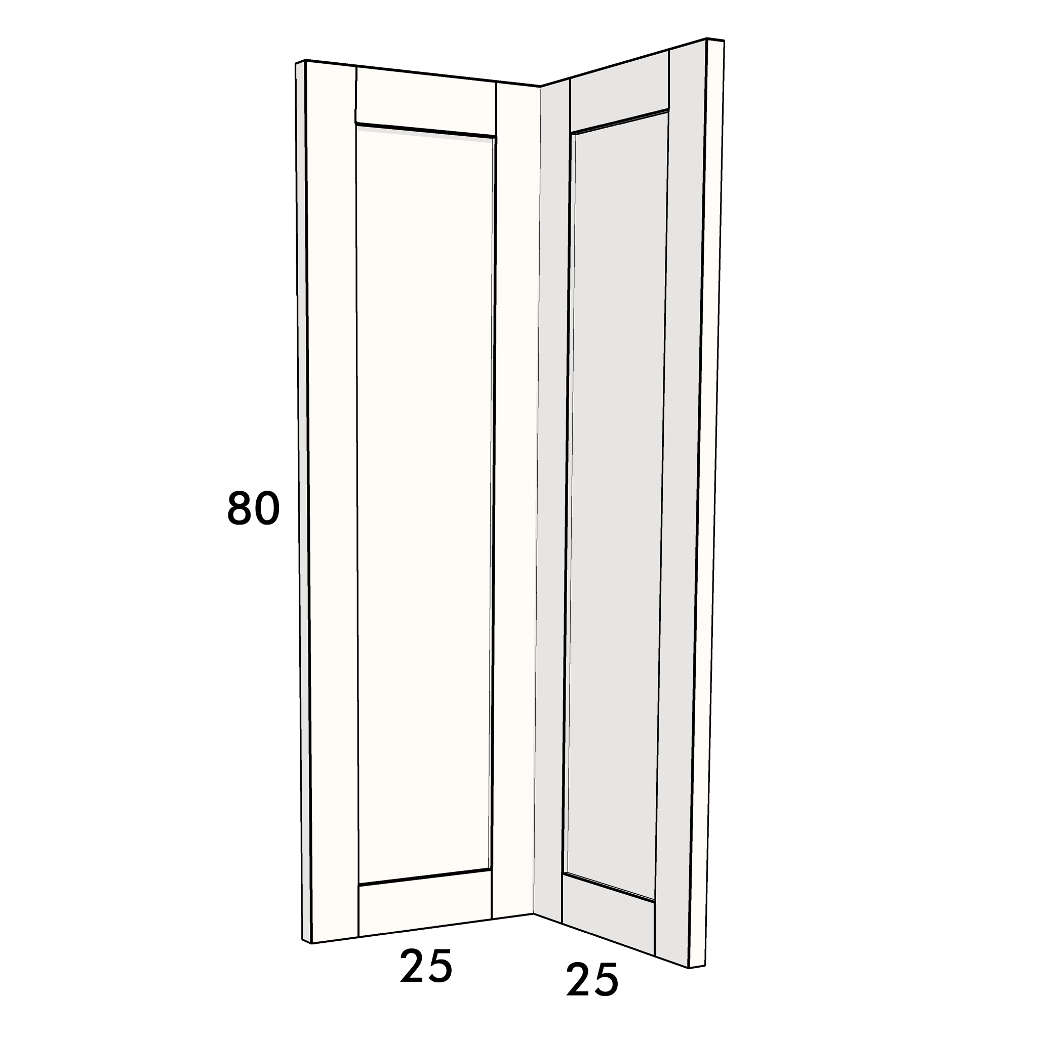 80cm high corner cupboard door to fit an IKEA Metod kitchen cabinet