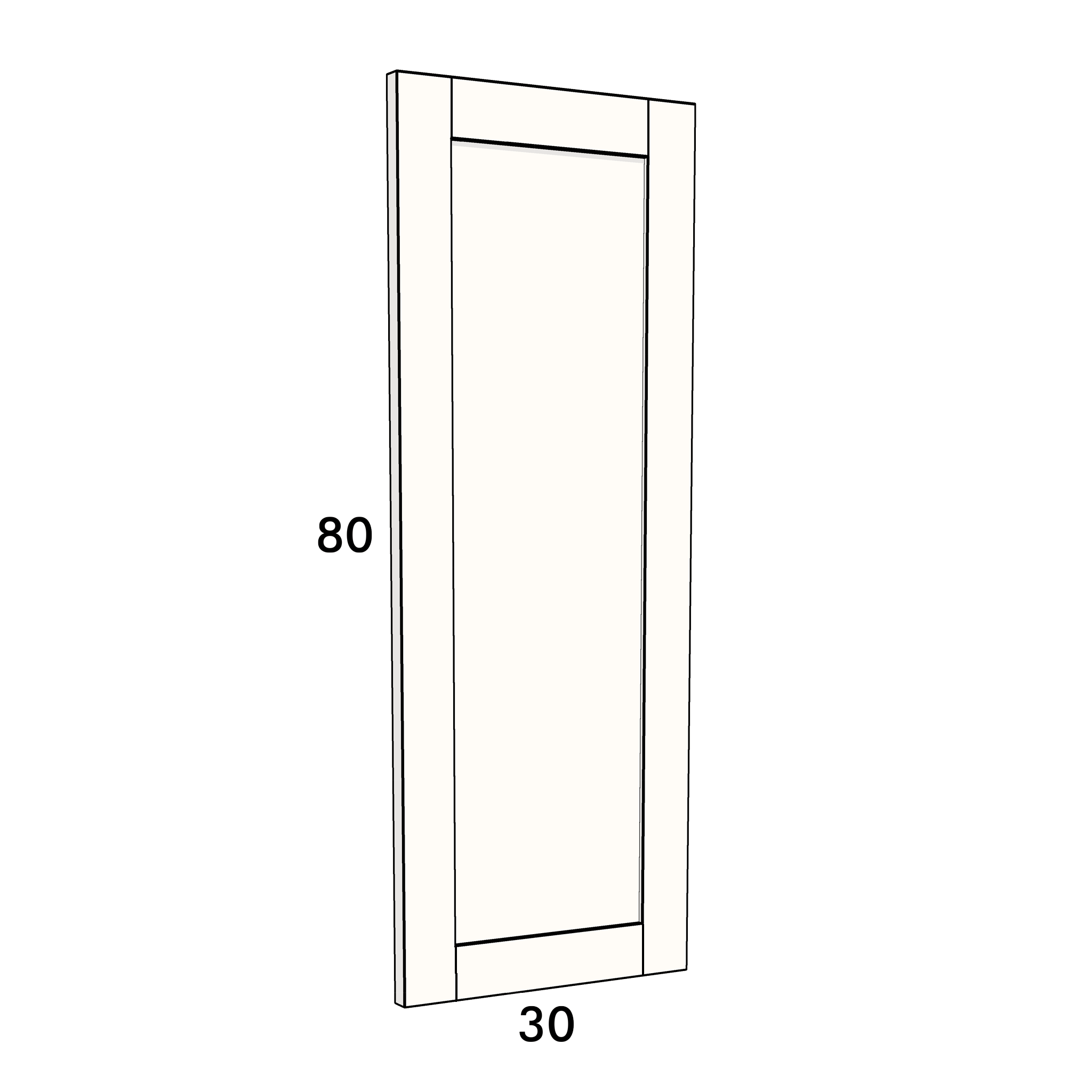 30cm wide, 80cm high cupboard door to fit an IKEA Metod kitchen cabinet